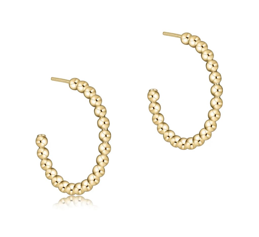 Enewton Beaded Classic 1” Post Hoop - 2mm Gold - Just a Small Town Girl