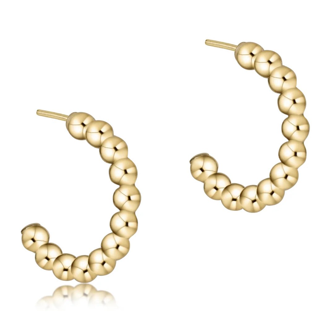 Enewton Beaded Classic 1” Post Hoop - 3mm Gold - Just a Small Town Girl