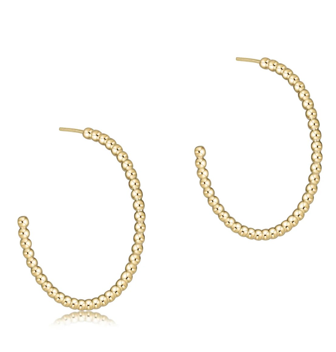 Enewton Beaded Classic 1.25” Post Hoop - 2mm Gold - Just a Small Town Girl