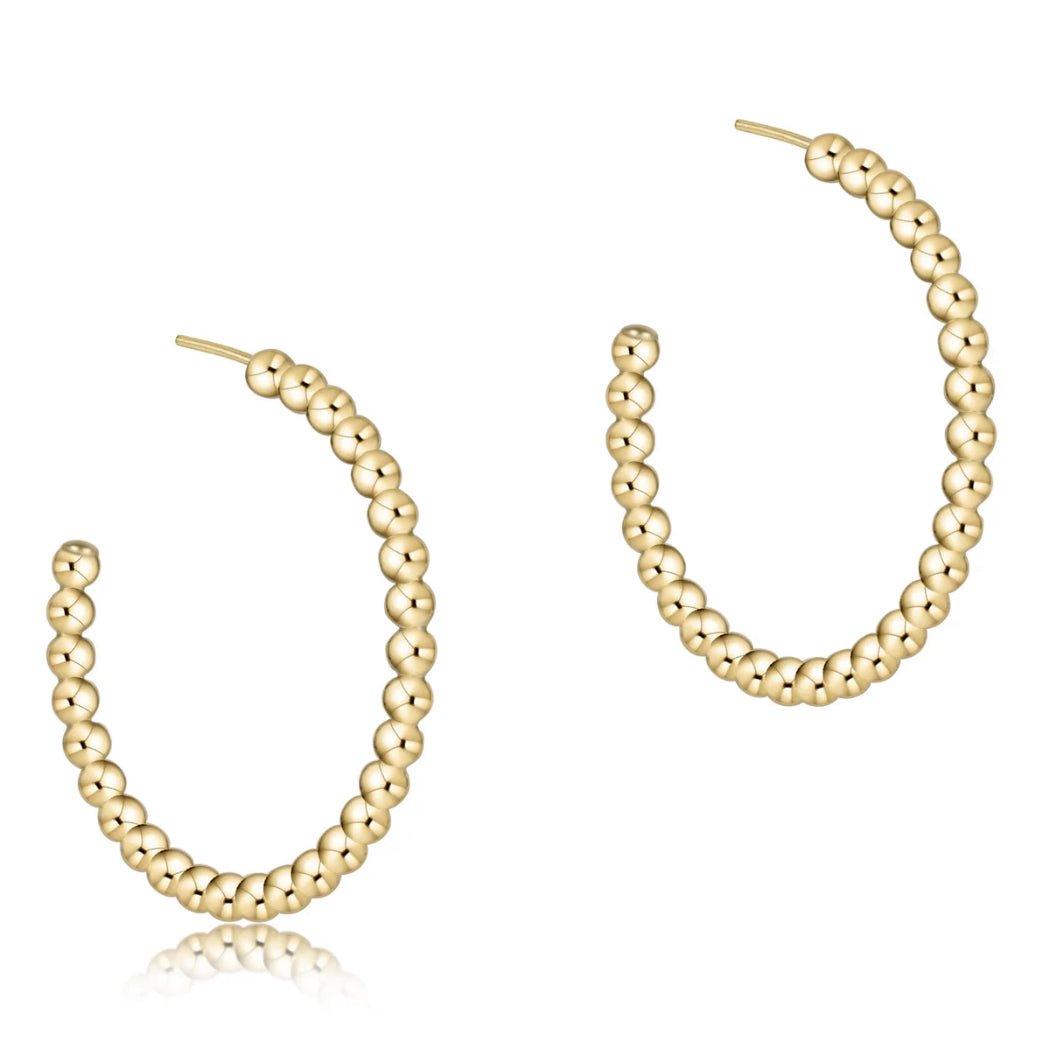 Enewton Beaded Classic 1.25” Post Hoop - 3mm Gold - Just a Small Town Girl