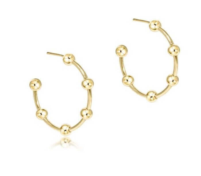 Enewton Beaded Simplicity 1” Post Hoop - Gold 4mm - Just a Small Town Girl