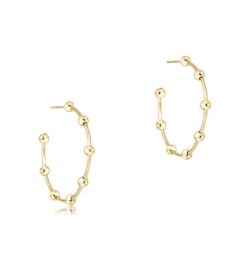 Enewton Beaded Simplicity 1.5” Post Hoop - Gold 4mm - Just a Small Town Girl