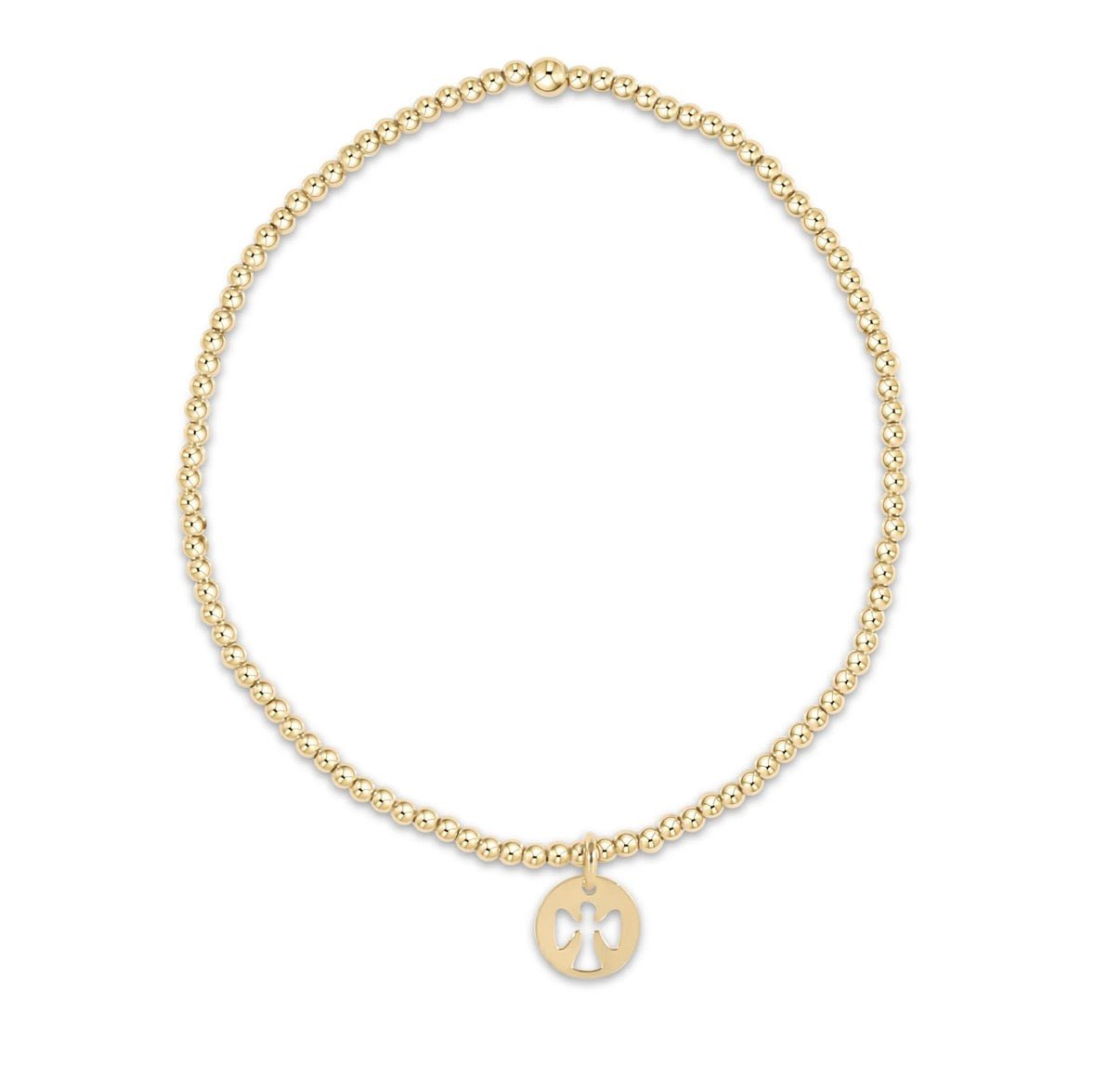 Enewton egirl classic gold 2mm bead bracelet: guardian angel small disc - Just a Small Town Girl
