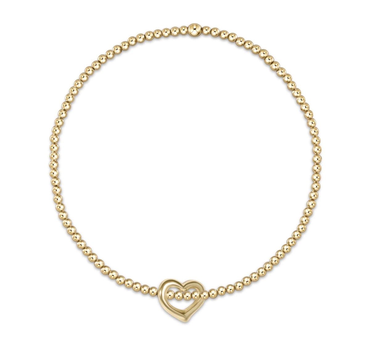 Enewton egirl classic gold 2mm bead bracelet: love small charm - Just a Small Town Girl
