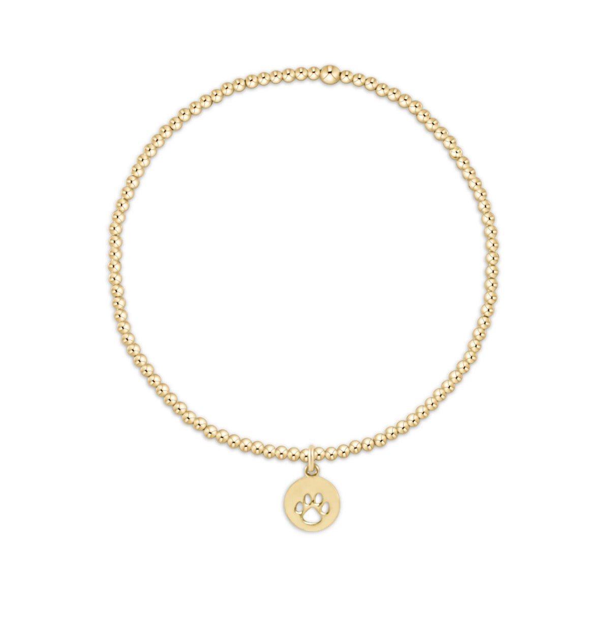Enewton egirl classic gold 2mm bead bracelet: paw print small gold disc - Just a Small Town Girl
