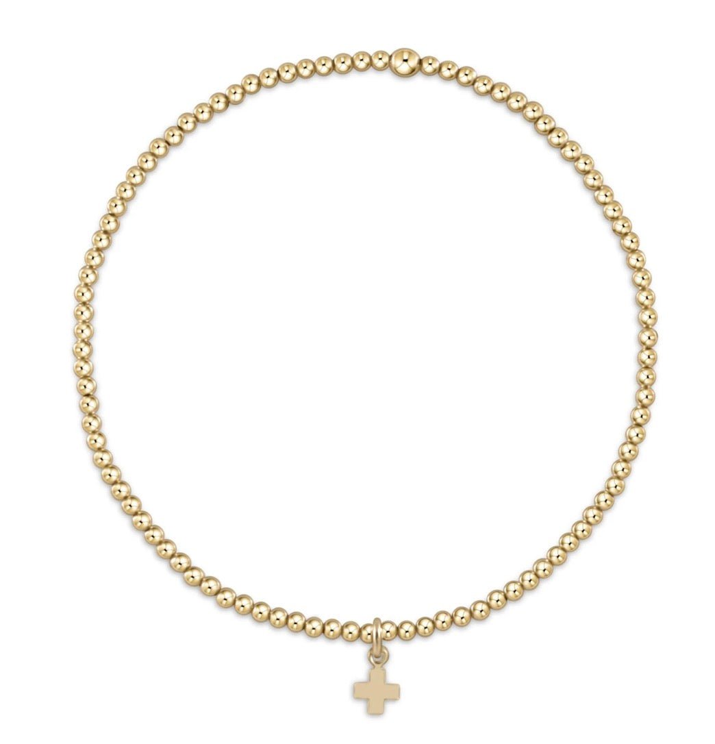 Enewton egirl Classic Gold 2mm signature cross: small gold charm - Just a Small Town Girl