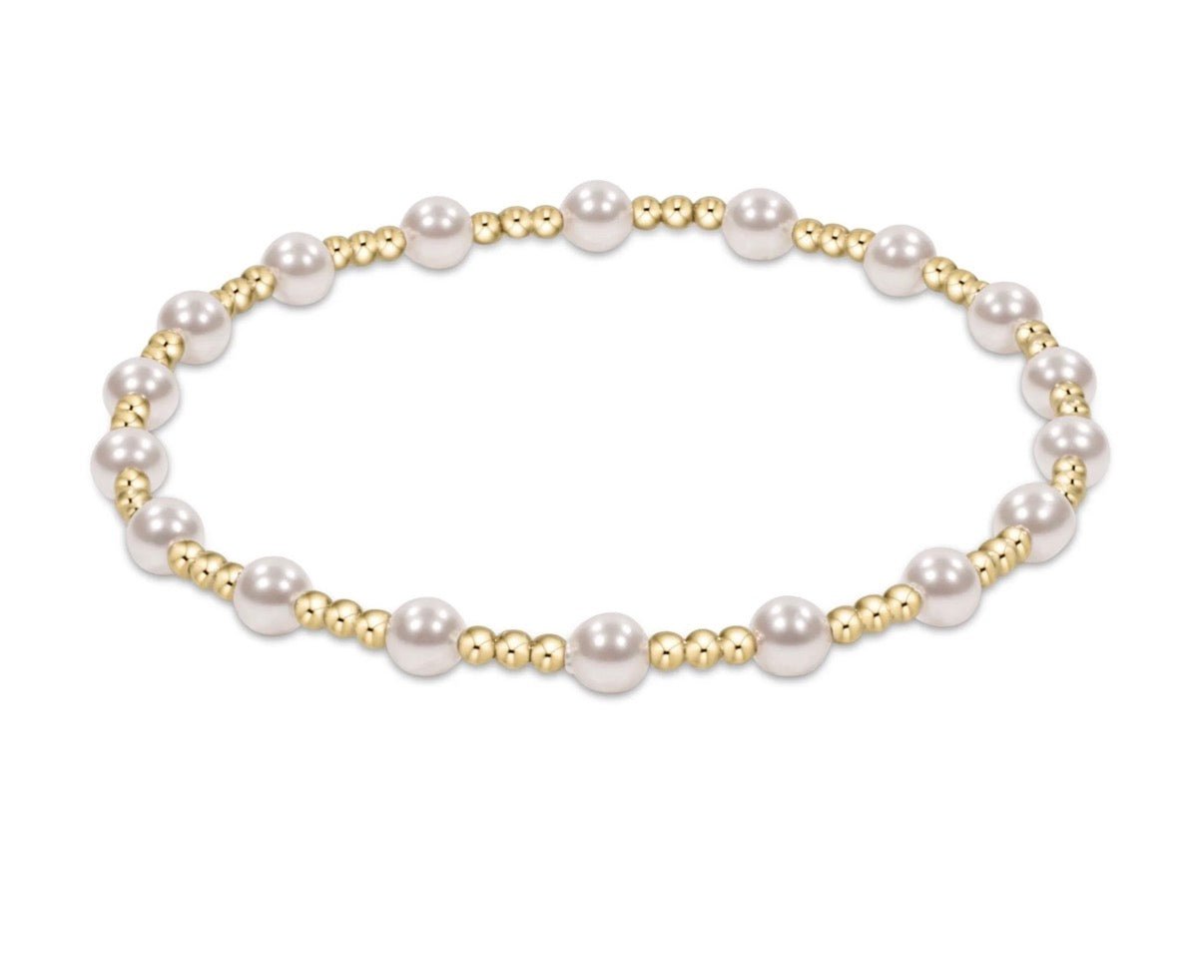 Enewton egirl classic sincerity pattern 4mm bead bracelet: pearl - Just a Small Town Girl