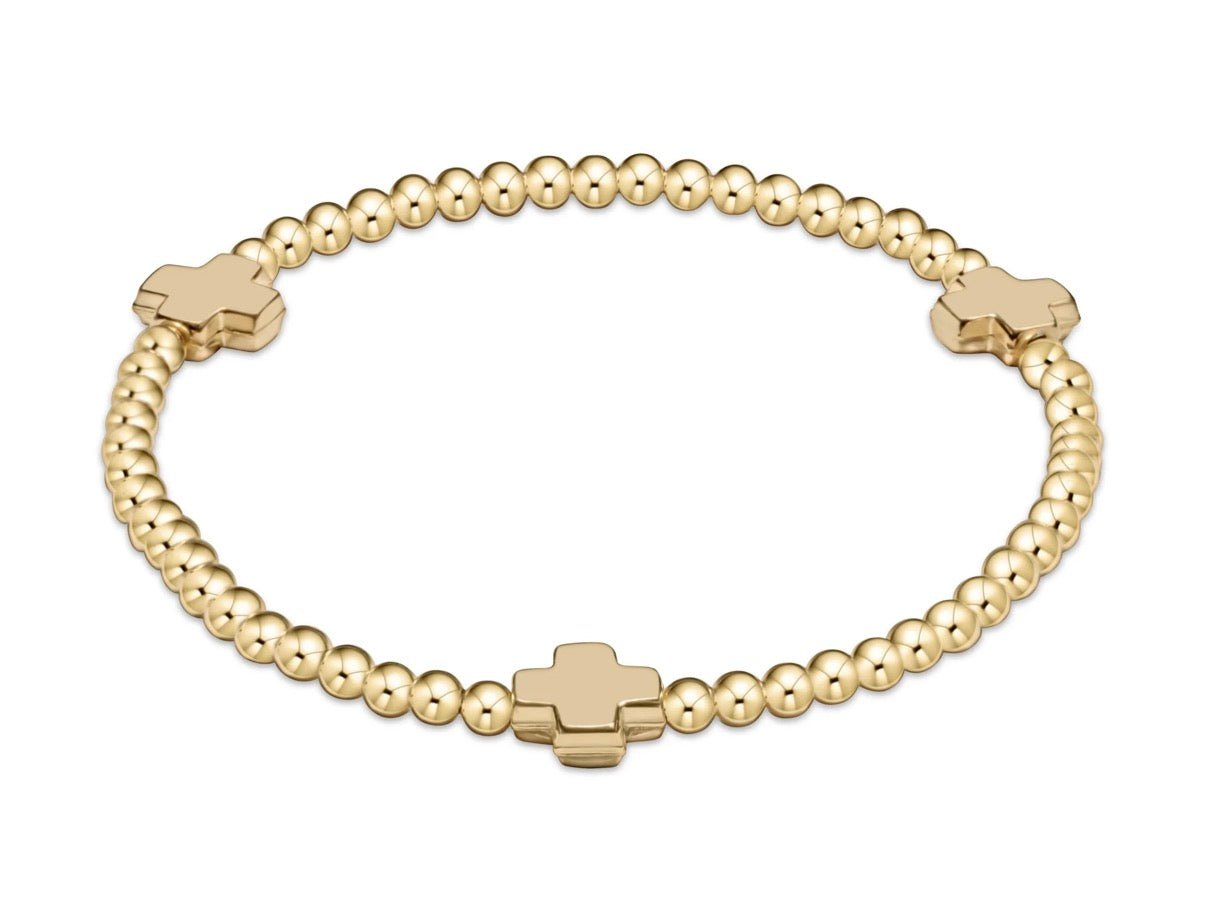 Enewton egirl signature cross gold pattern 3mm bracelet - gold - Just a Small Town Girl