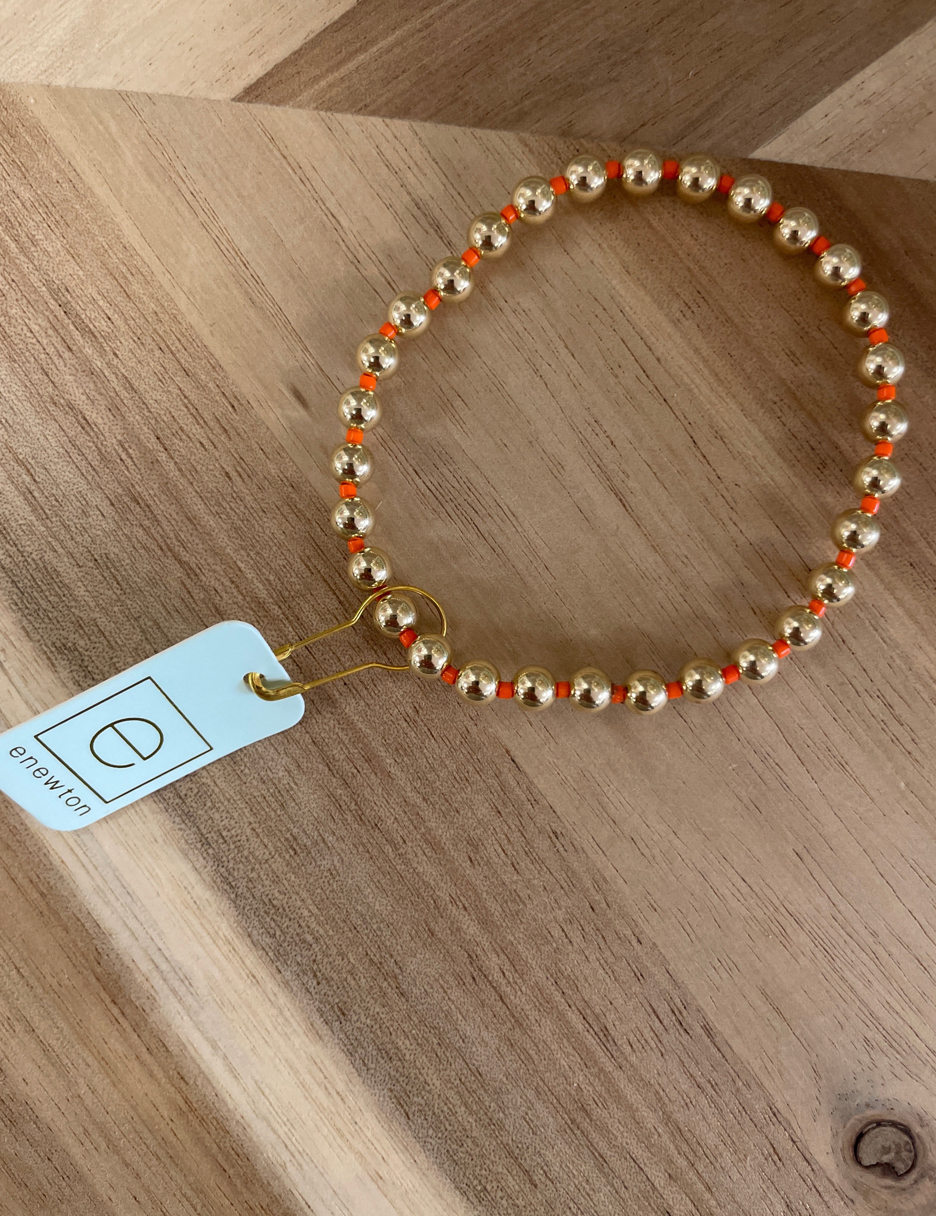 Enewton Gameday Hope Grateful 5mm Bead Bracelet- bright orange - Just a Small Town Girl