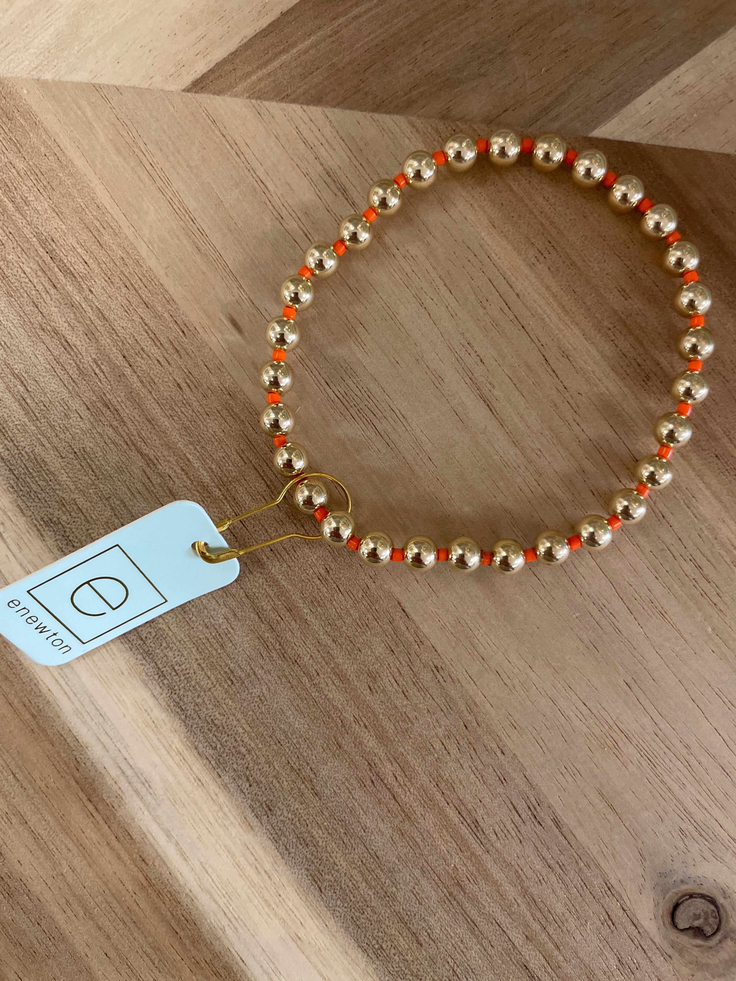 Enewton Gameday Hope Grateful 5mm Bead Bracelet- bright orange - Just a Small Town Girl