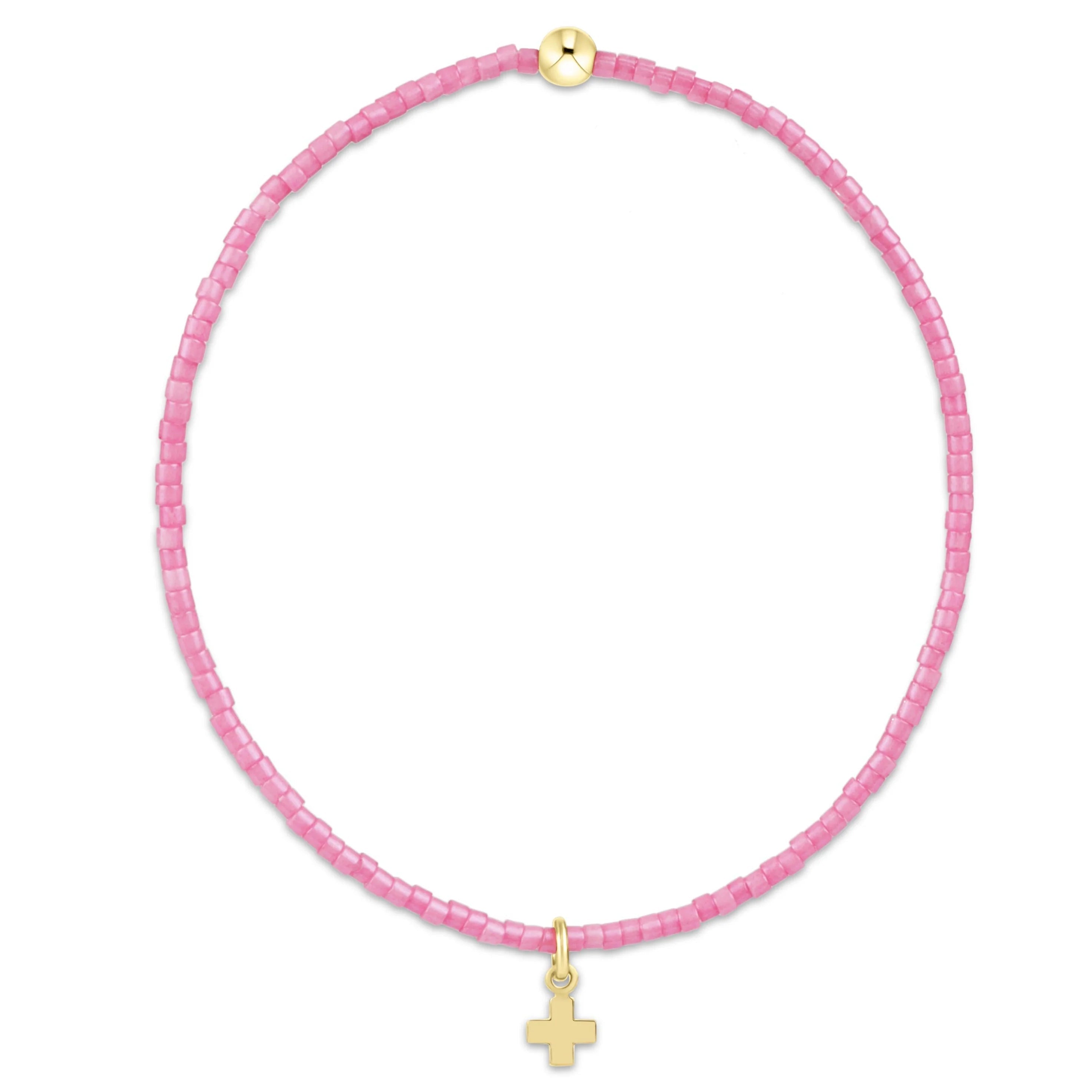Enewton Hope Classic Bubblegum Bracelet- Signature Cross Small Gold Charm - Just a Small Town Girl