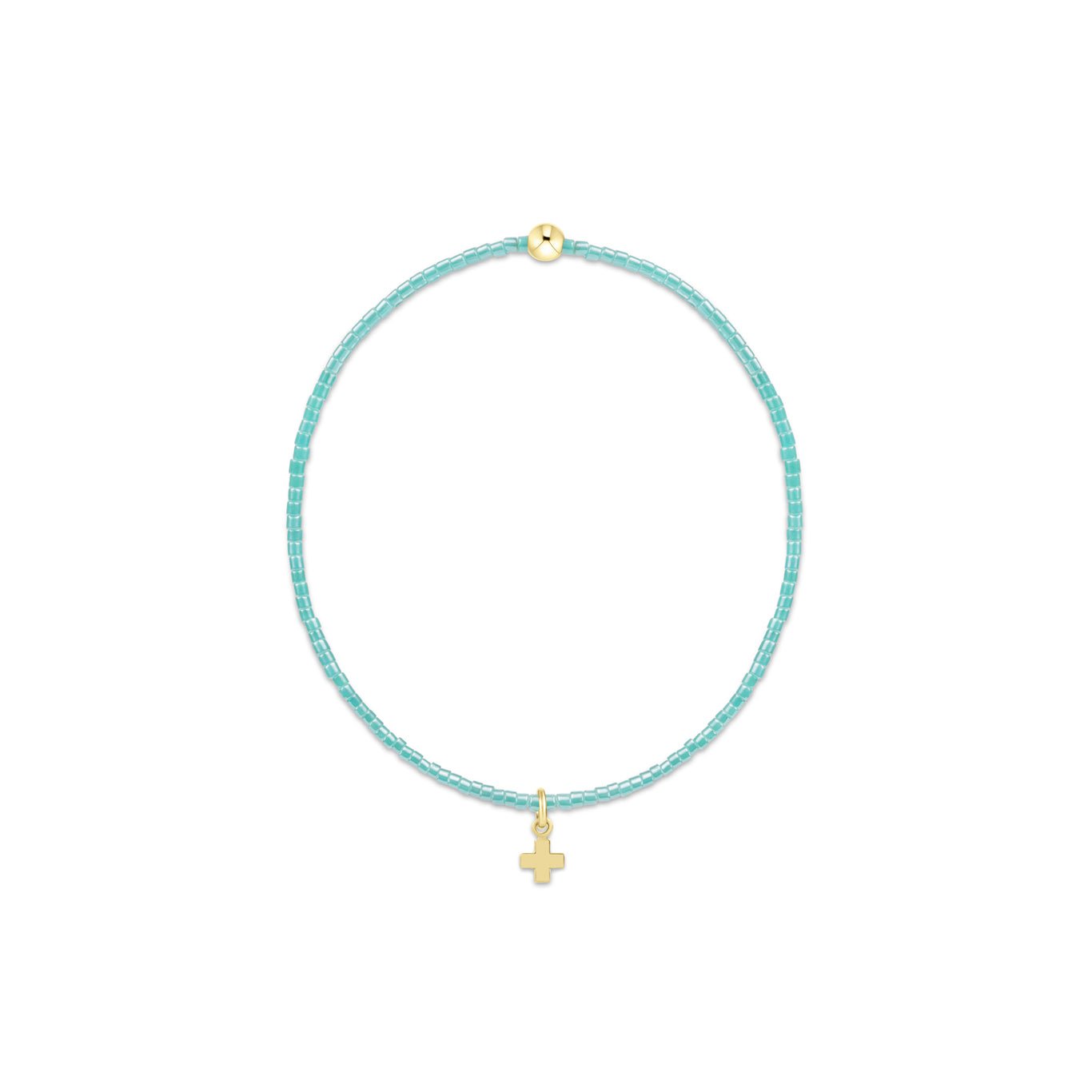 Enewton Hope Classic Sea Glass Bracelet - Signature Cross Small Gold Charm - Just a Small Town Girl