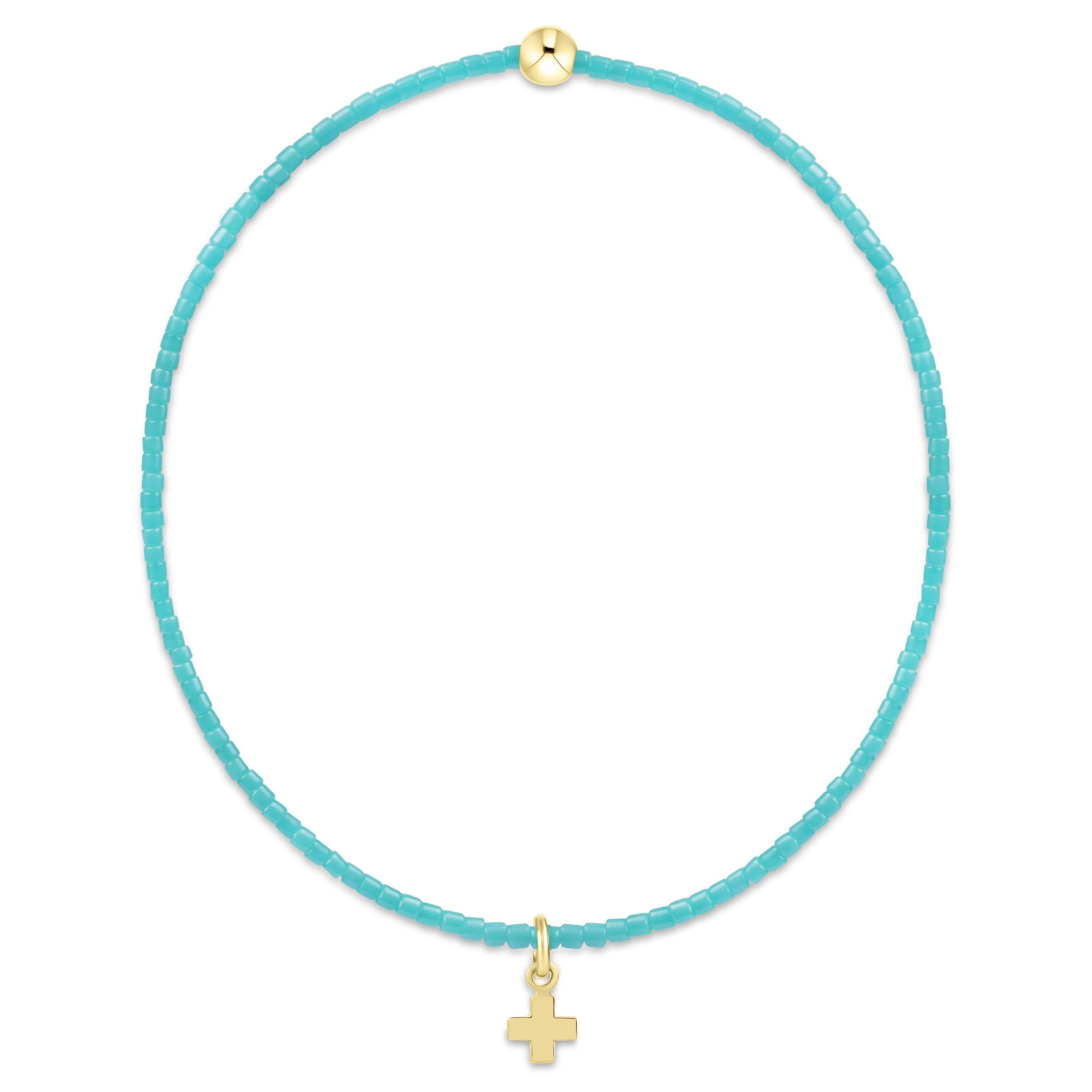 Enewton Hope Classic Turquoise Bracelet- Signature Cross Small Gold Charm - Just a Small Town Girl