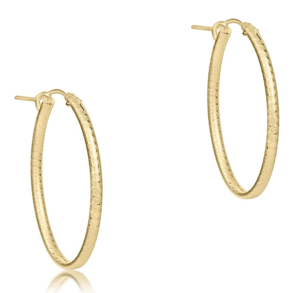 Enewton Oval Gold 1” Hoop - Textured - Just a Small Town Girl
