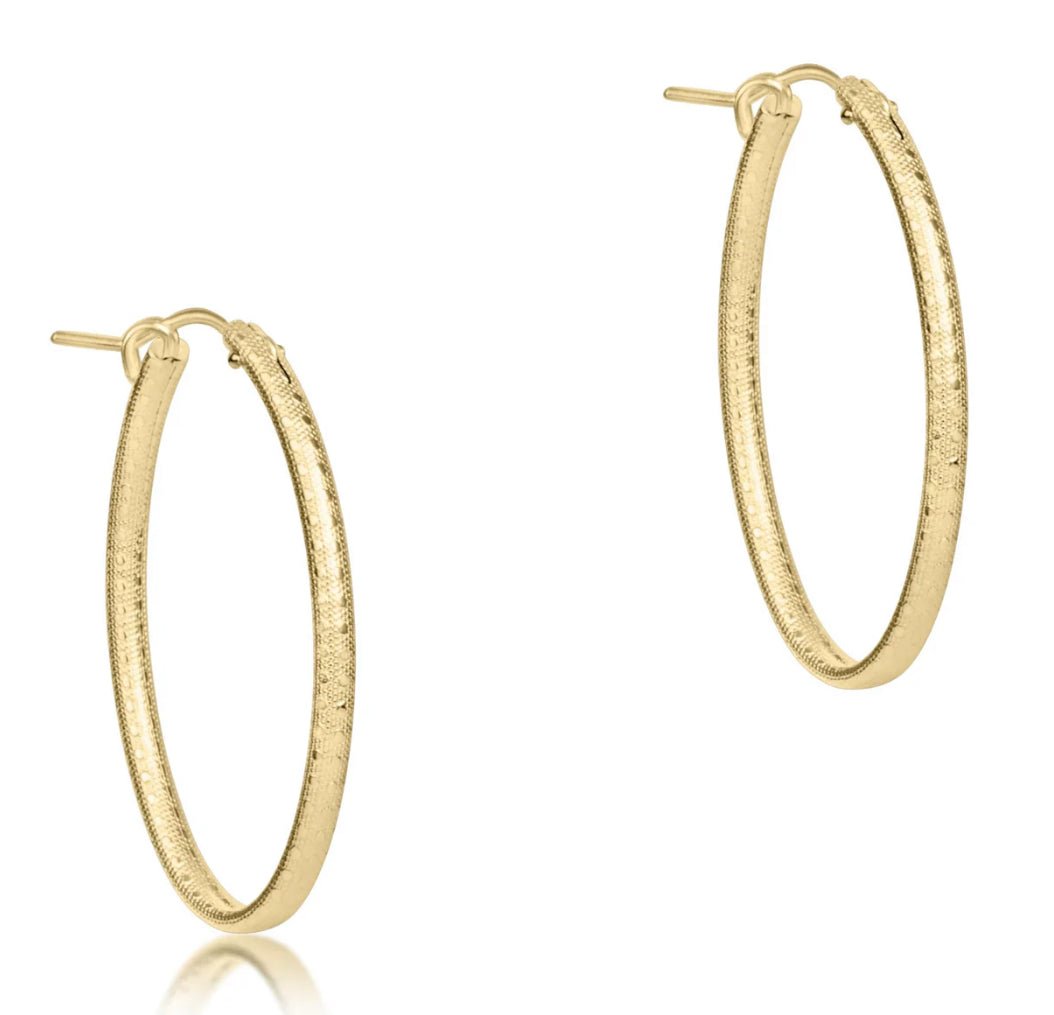 Enewton Oval Gold 1” Hoop - Textured - Just a Small Town Girl