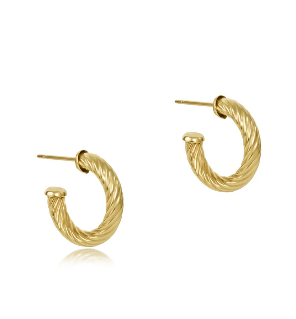 Enewton Round Gold 0.5” Post Hoop - 4mm - Textured Twist - Just a Small Town Girl
