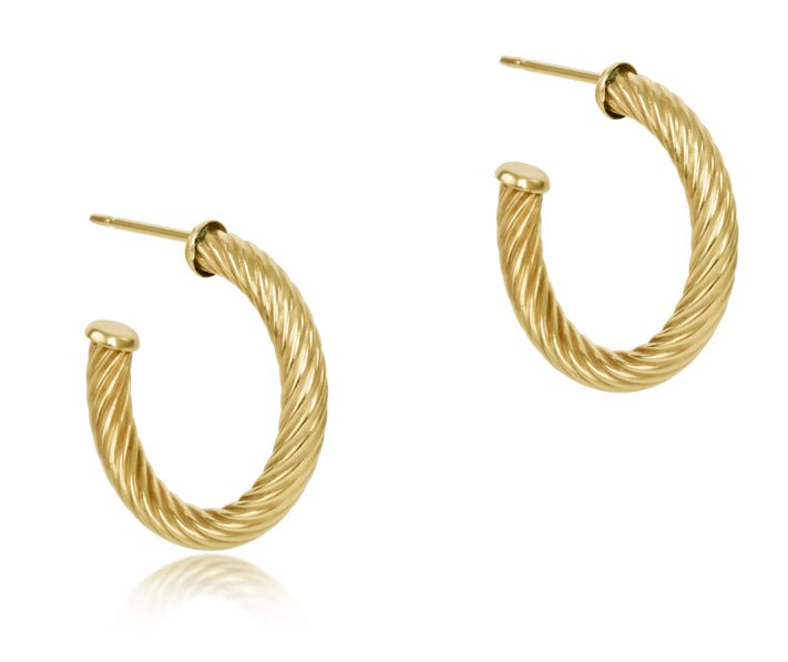 Enewton Round Gold 1.125” Post Hoop - 4mm - Textured Twist - Just a Small Town Girl