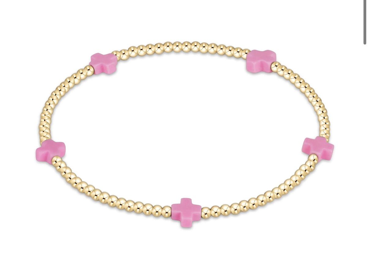 Enewton small signature cross 2mm: bright pink - Just a Small Town Girl