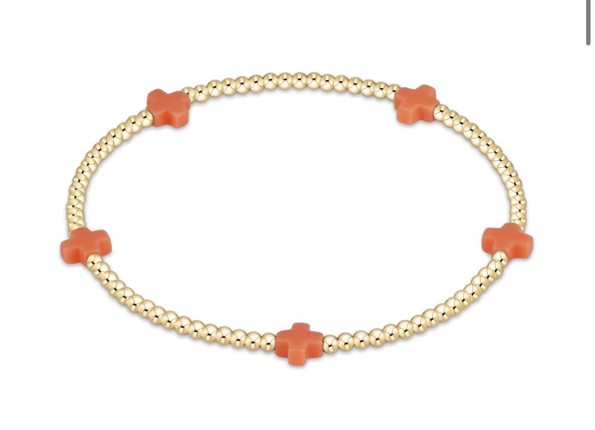 Enewton small signature cross 2mm: coral - Just a Small Town Girl