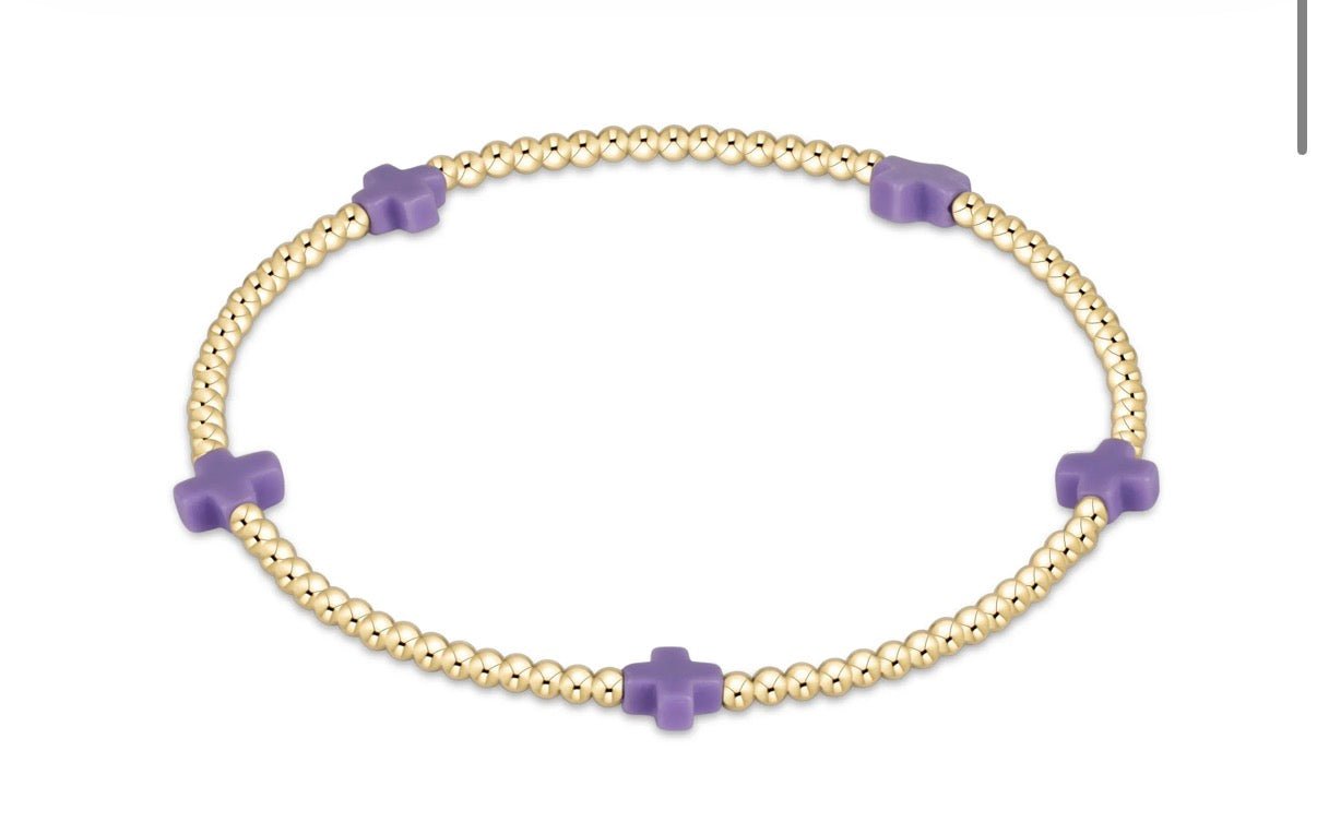 Enewton small signature cross 2mm: purple - Just a Small Town Girl