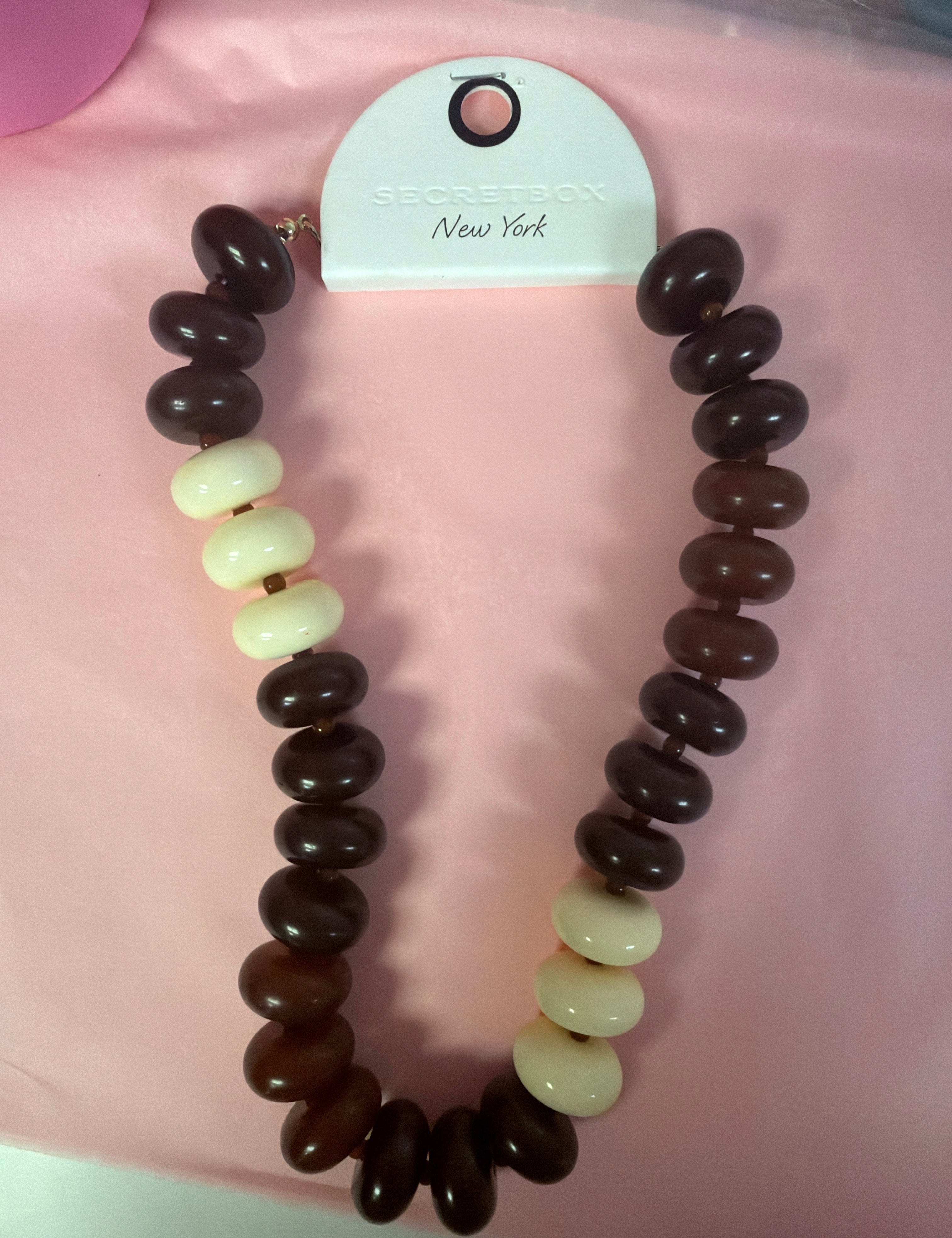 Espresso & Cream Statement Necklace - Just a Small Town Girl