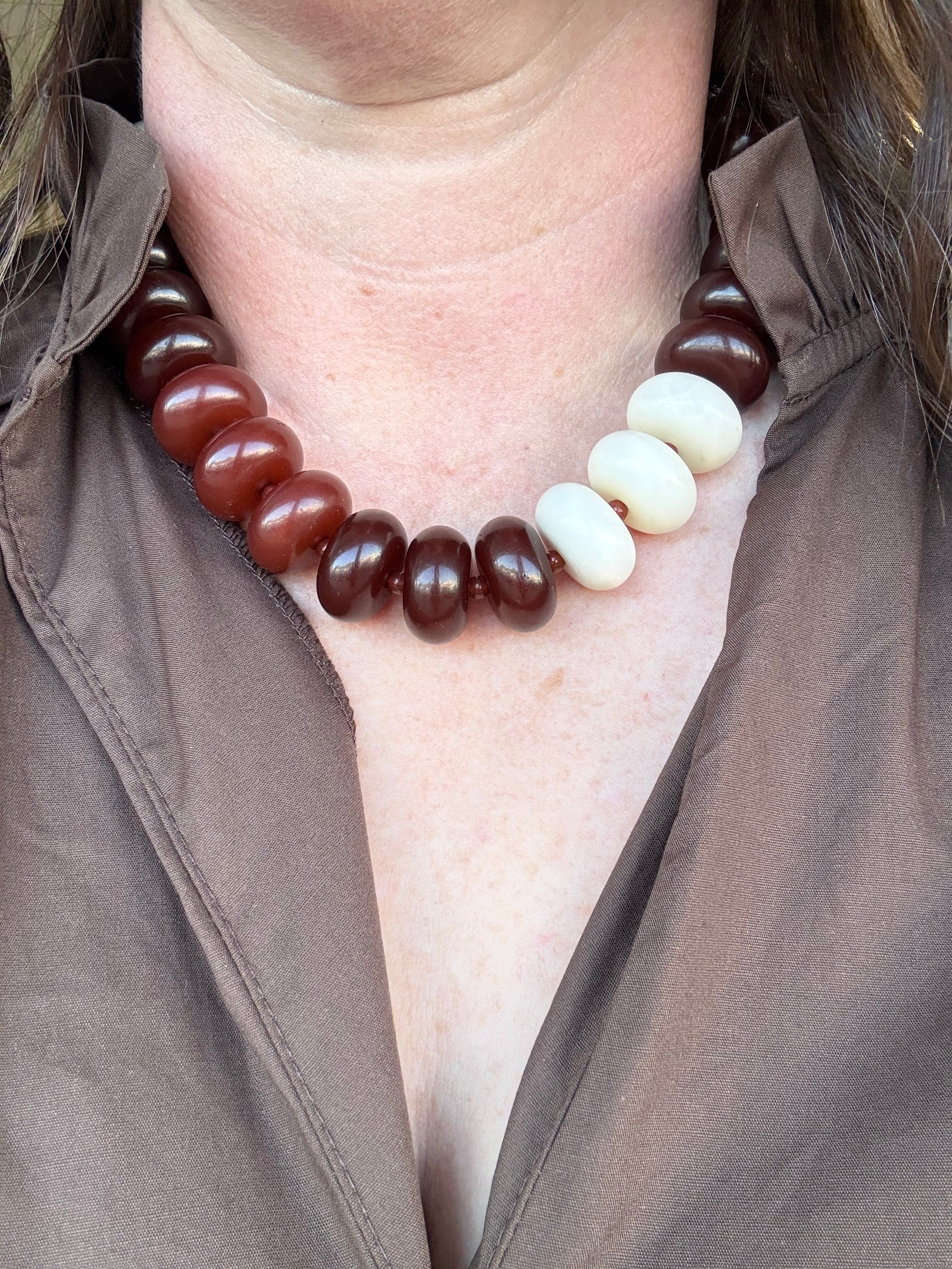 Espresso & Cream Statement Necklace - Just a Small Town Girl