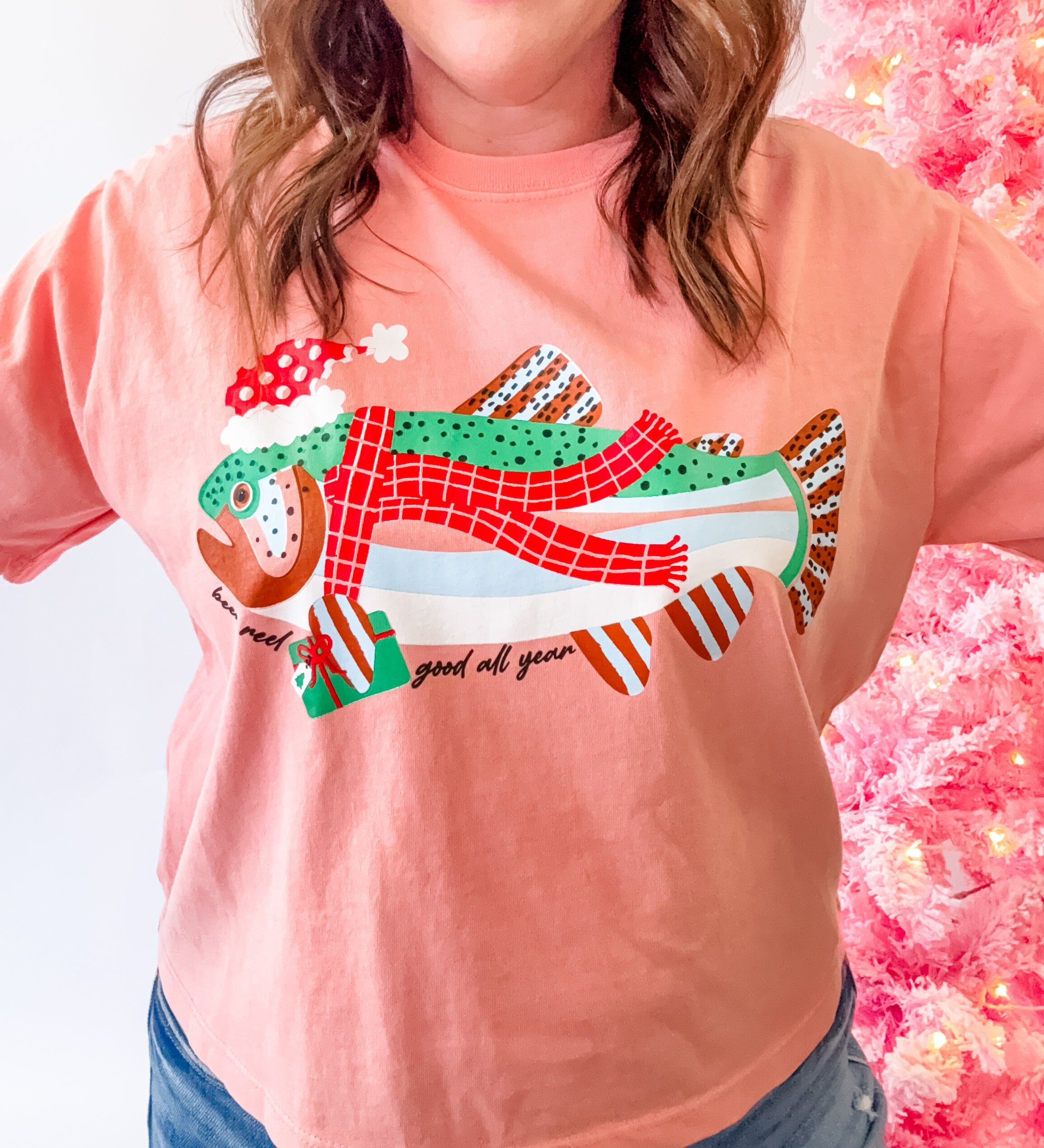 Festive Fish Crop Tee - Just a Small Town Girl
