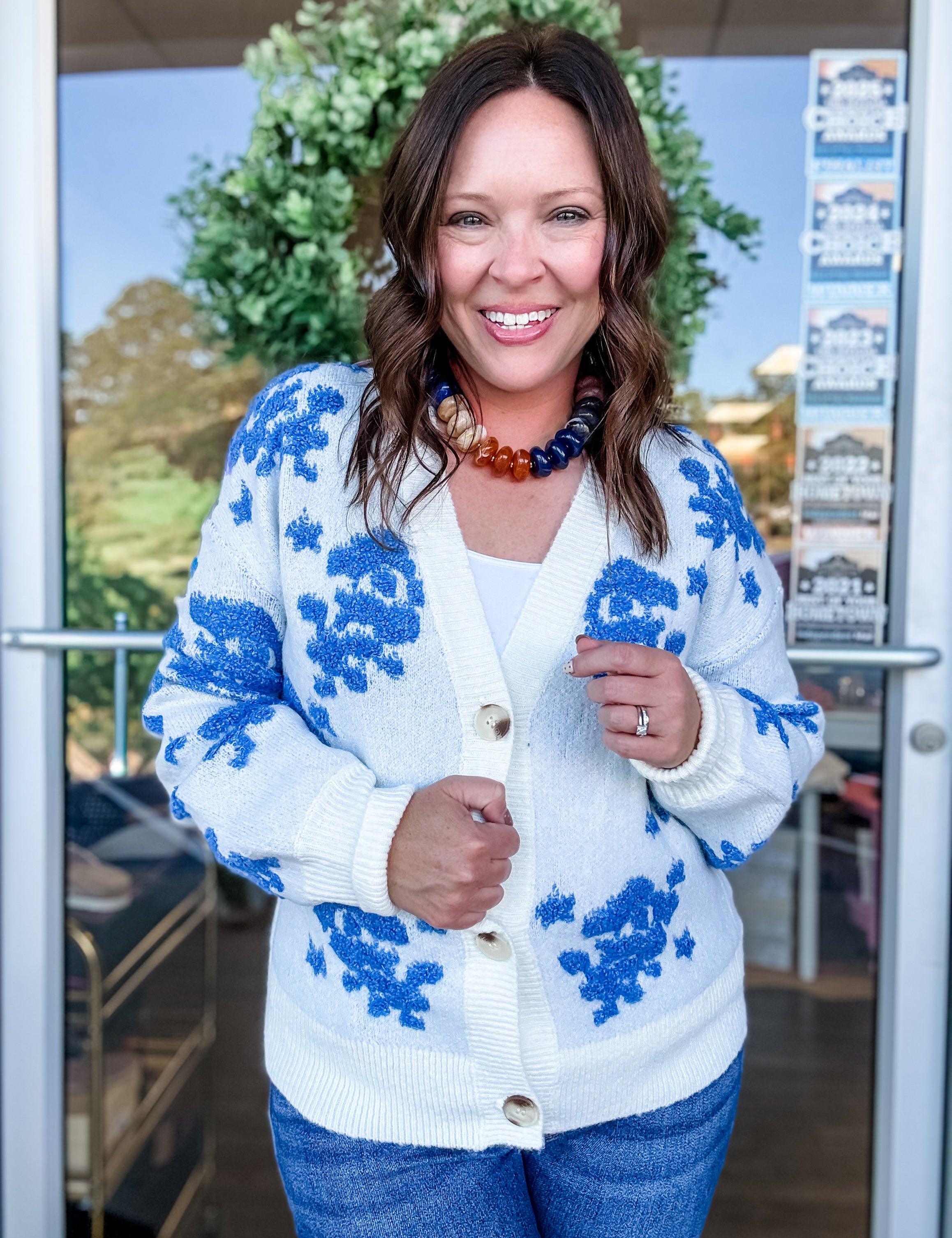 Floral Print Button-Front Cardigan - Just a Small Town Girl