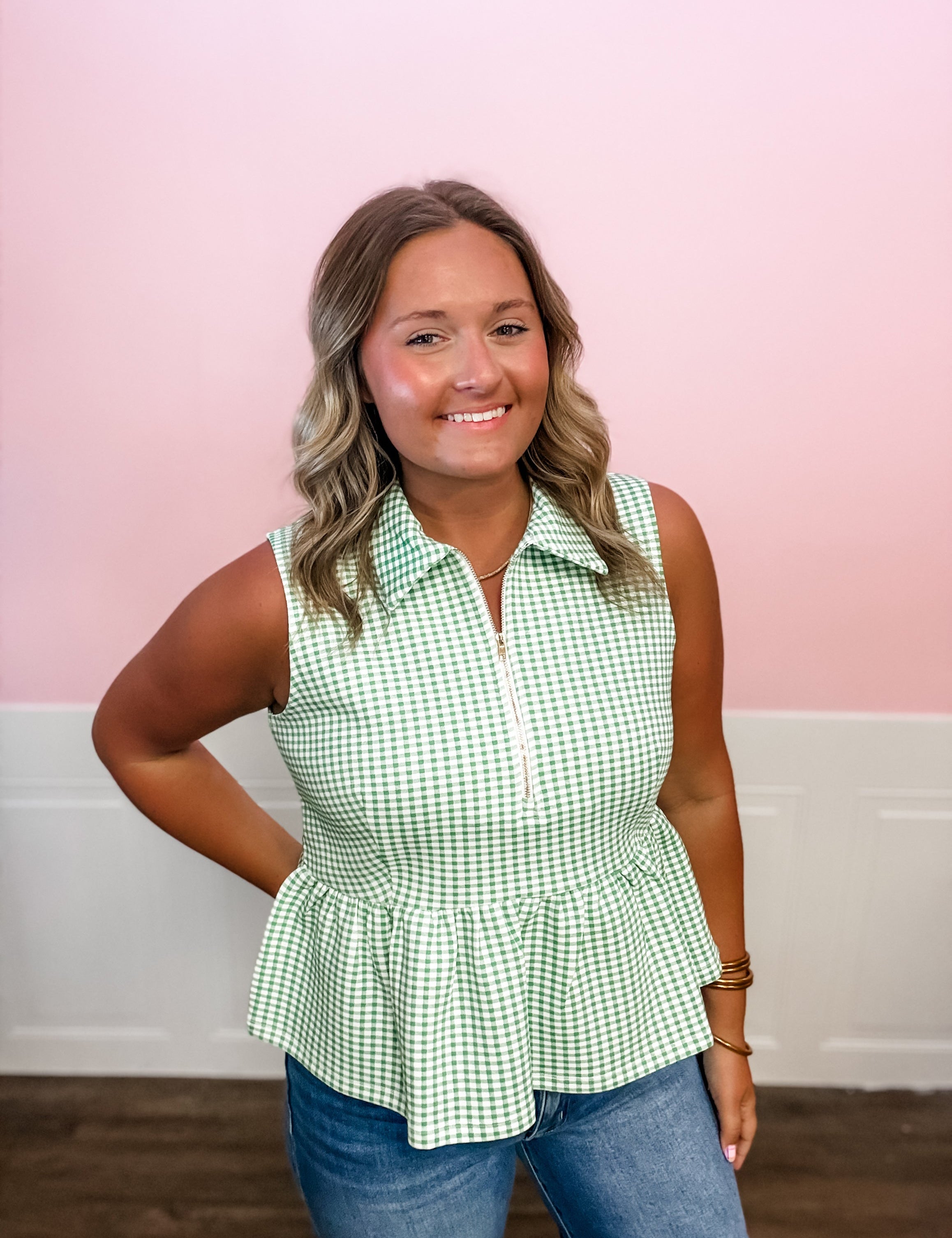 Fresh Picked Gingham Peplum Top - Just a Small Town Girl