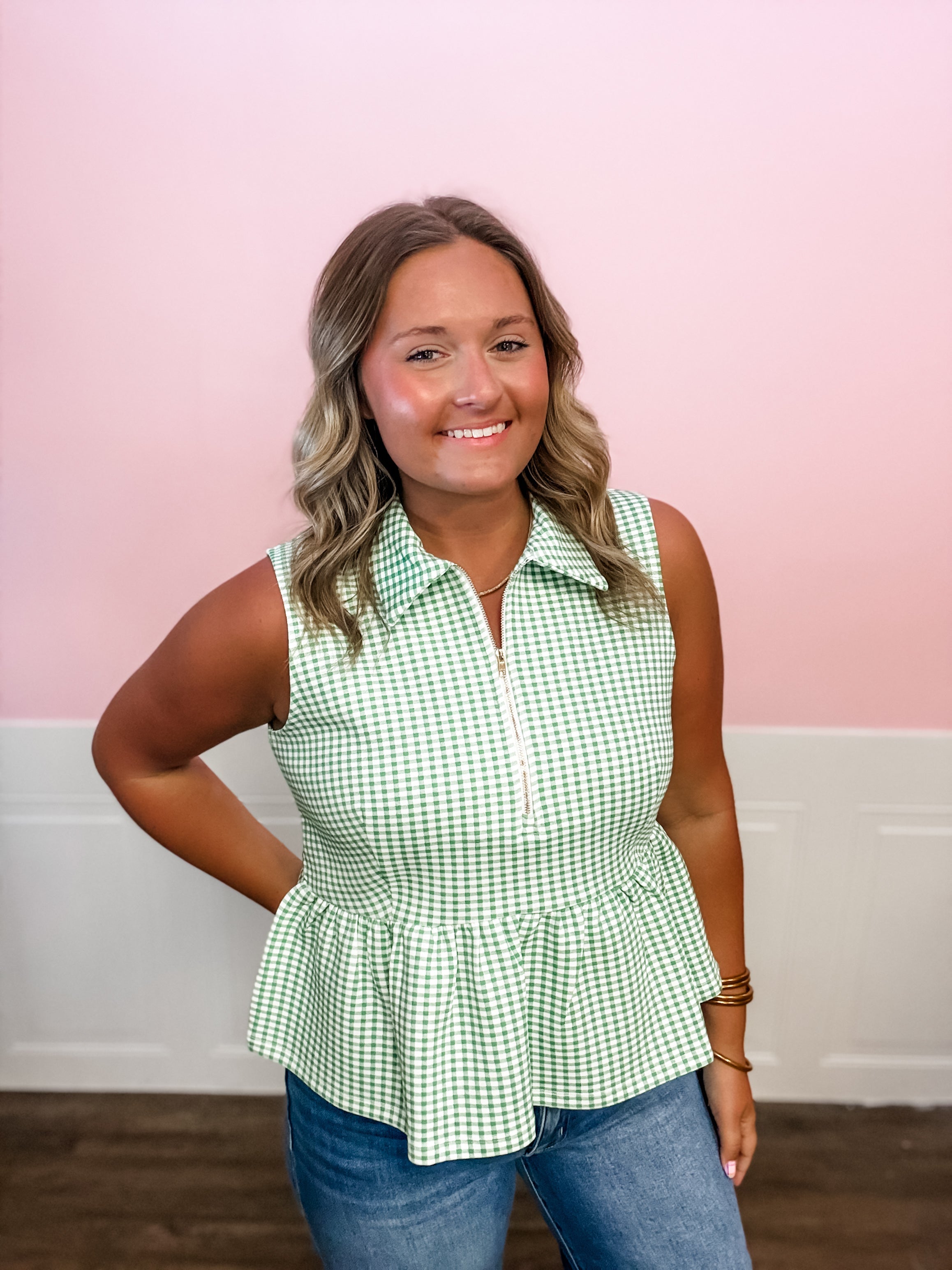 Fresh Picked Gingham Peplum Top - Just a Small Town Girl