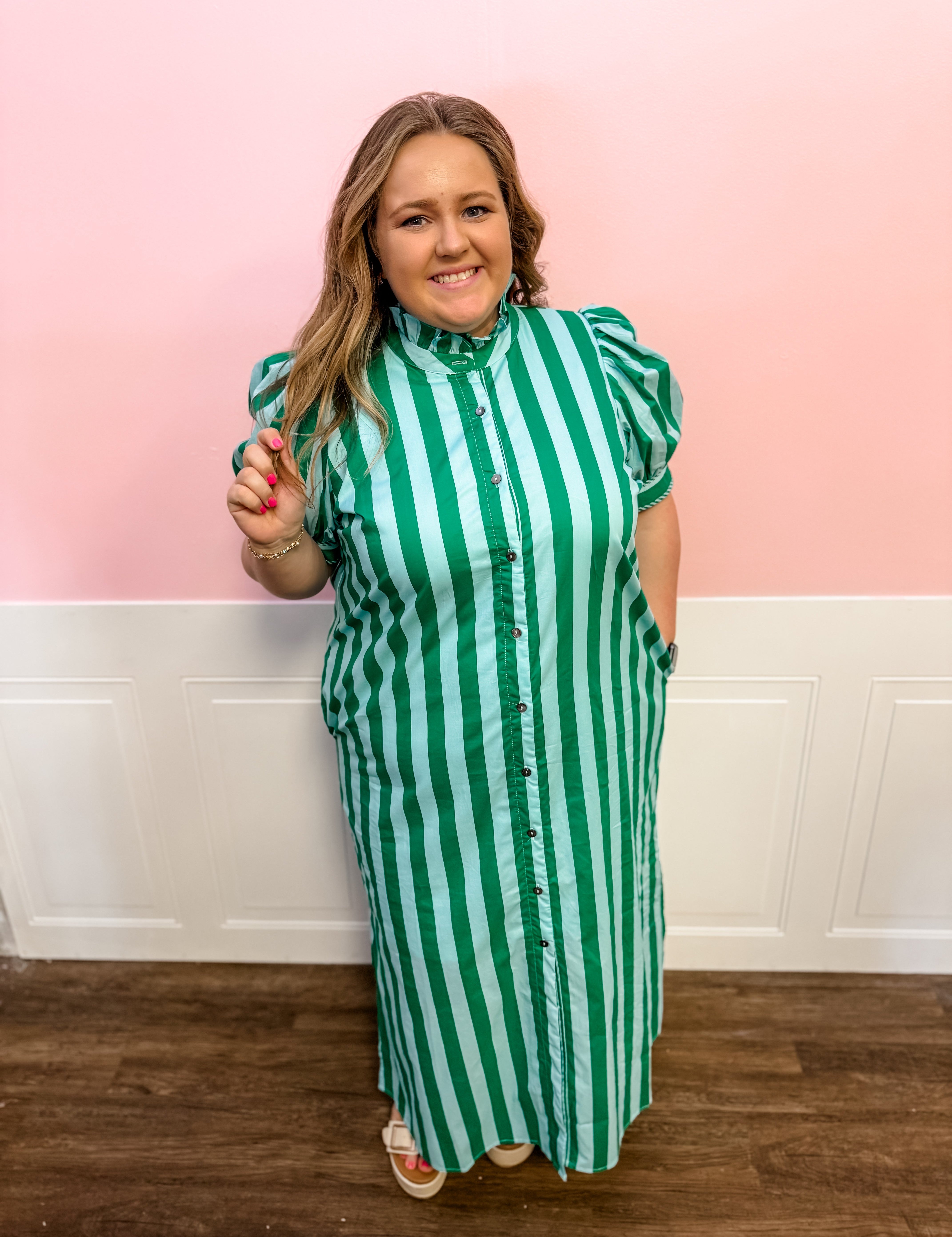 Fresh Picked Stripe Maxi Dress: Plus Size - Just a Small Town Girl