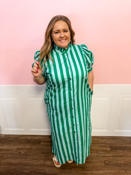 Fresh Picked Stripe Maxi Dress: Plus Size - Just a Small Town Girl