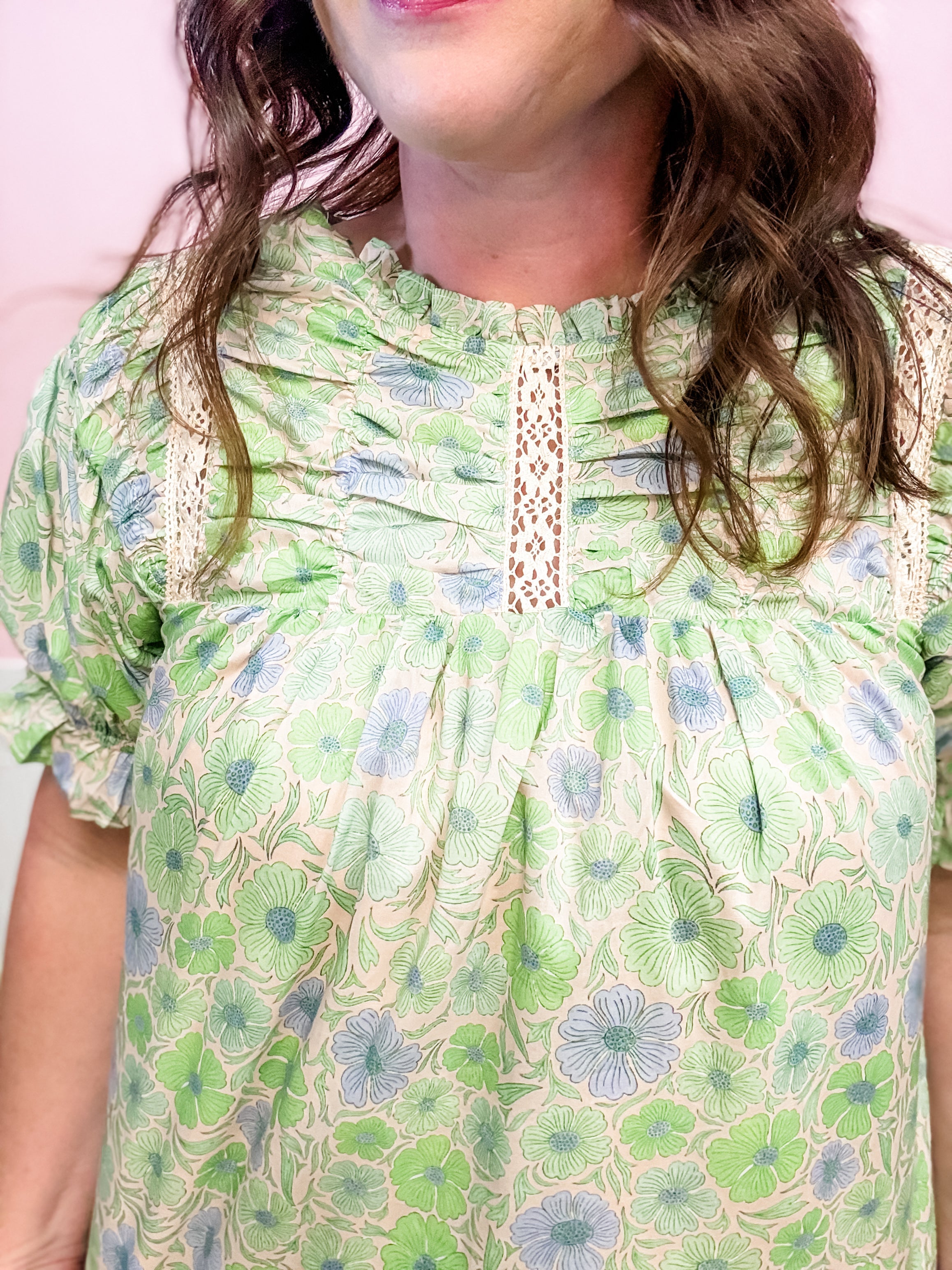 Garden Grace Lace Trim Top - Just a Small Town Girl