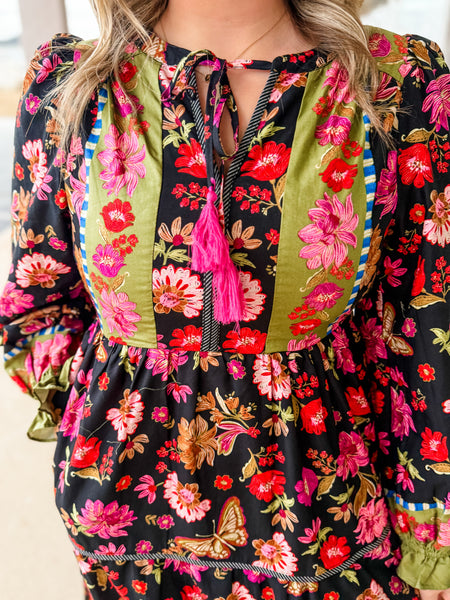 Garden Mosaic Boho Midi Dress - Just a Small Town Girl