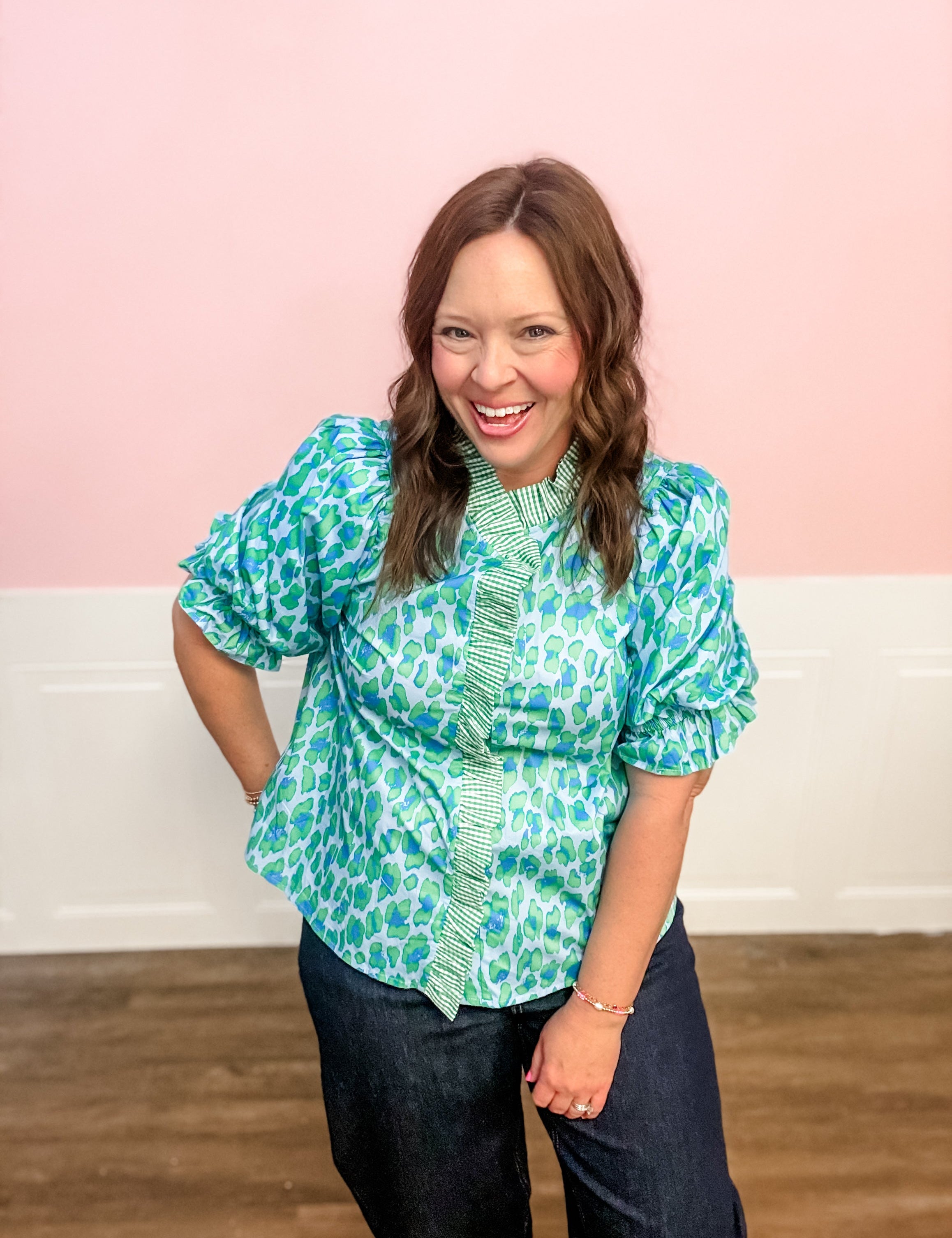 Garden Party Ruffle Front Top - Just a Small Town Girl