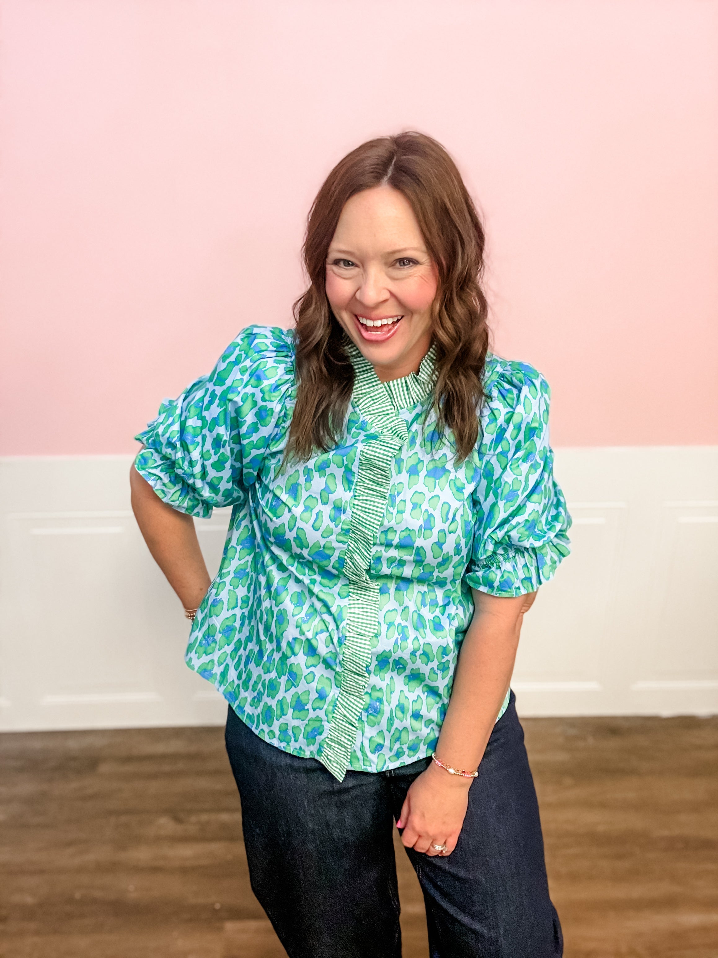 Garden Party Ruffle Front Top - Just a Small Town Girl