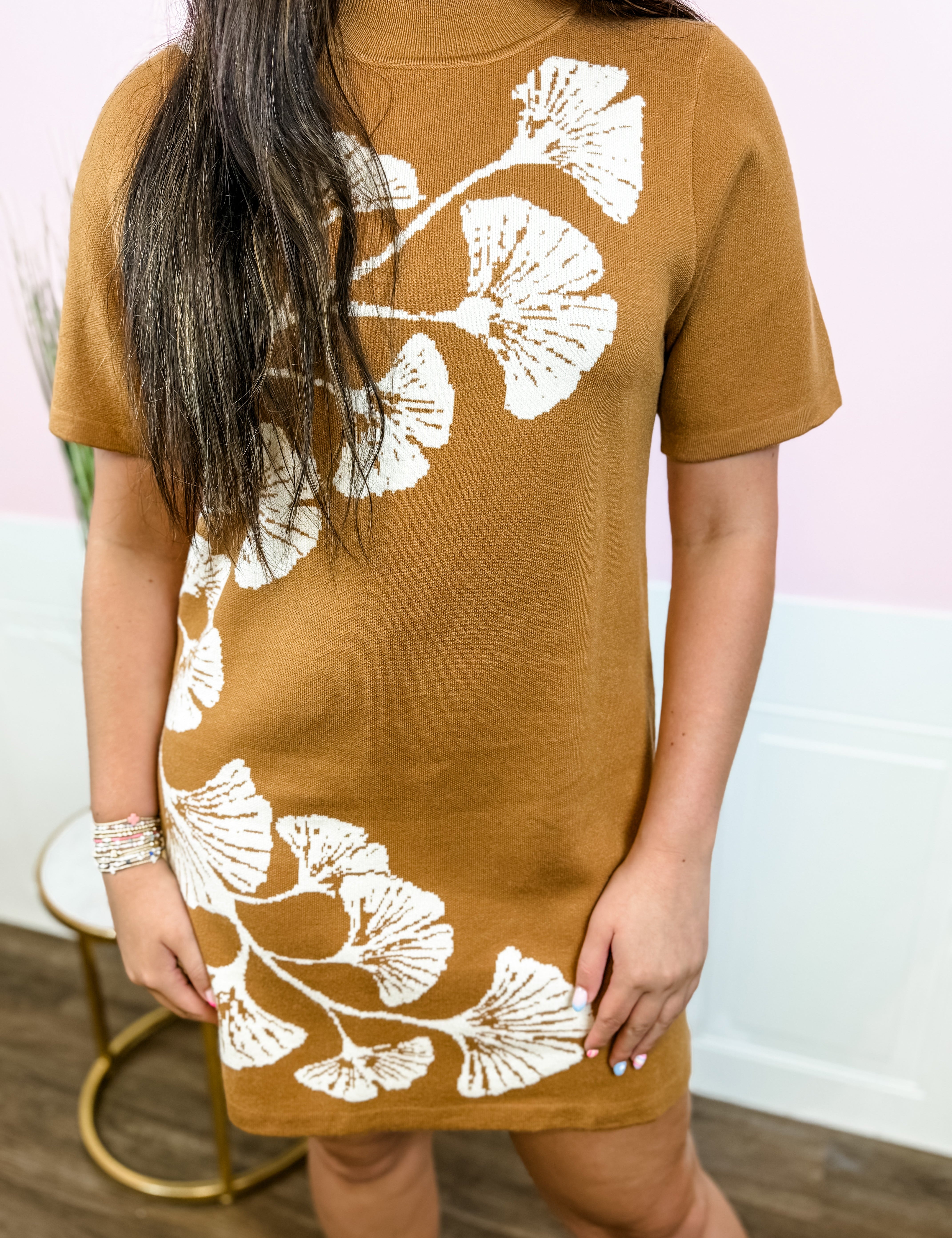 Ginkgo Branch Sweater Dress - Just a Small Town Girl