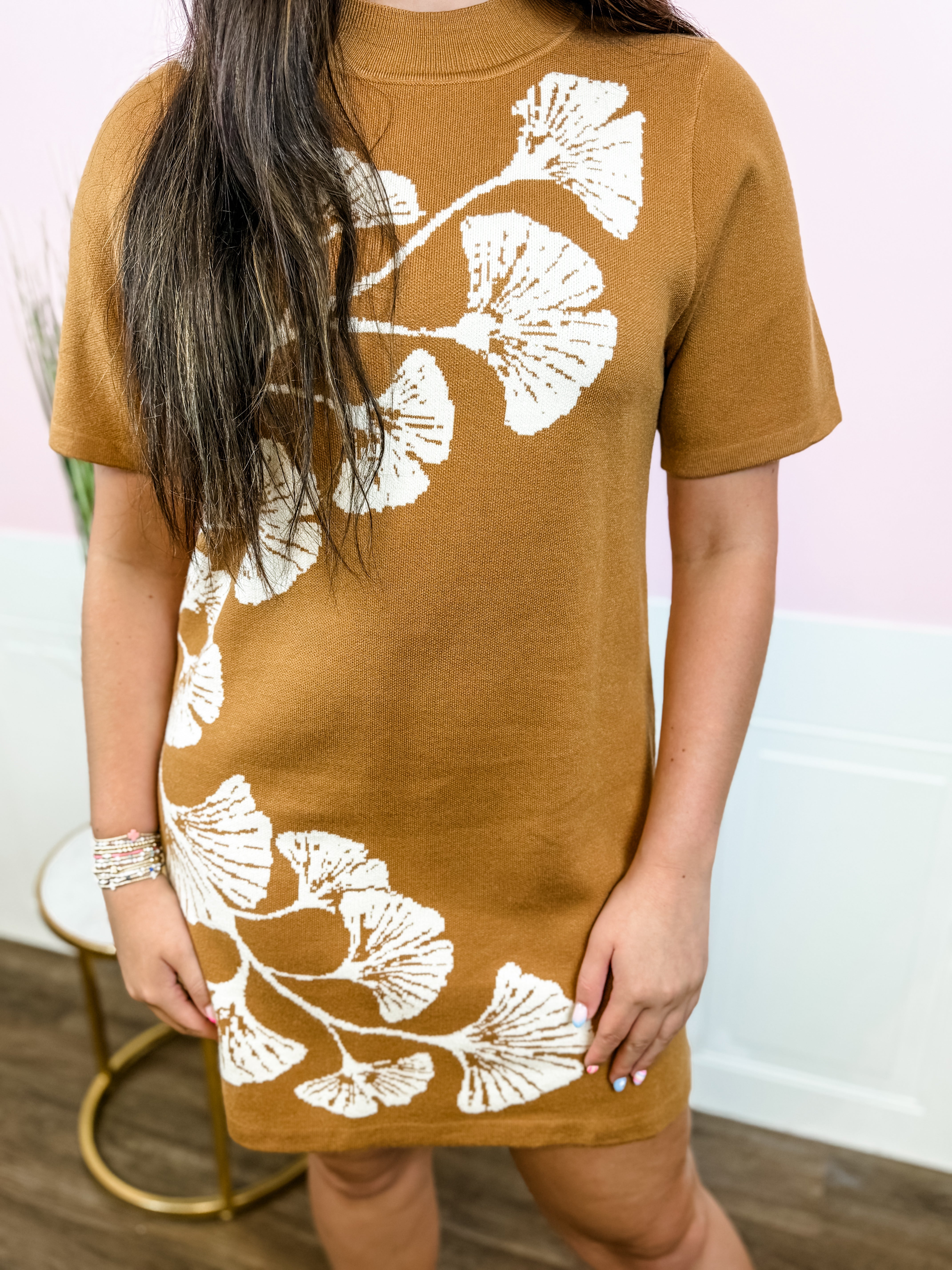 Ginkgo Branch Sweater Dress - Just a Small Town Girl
