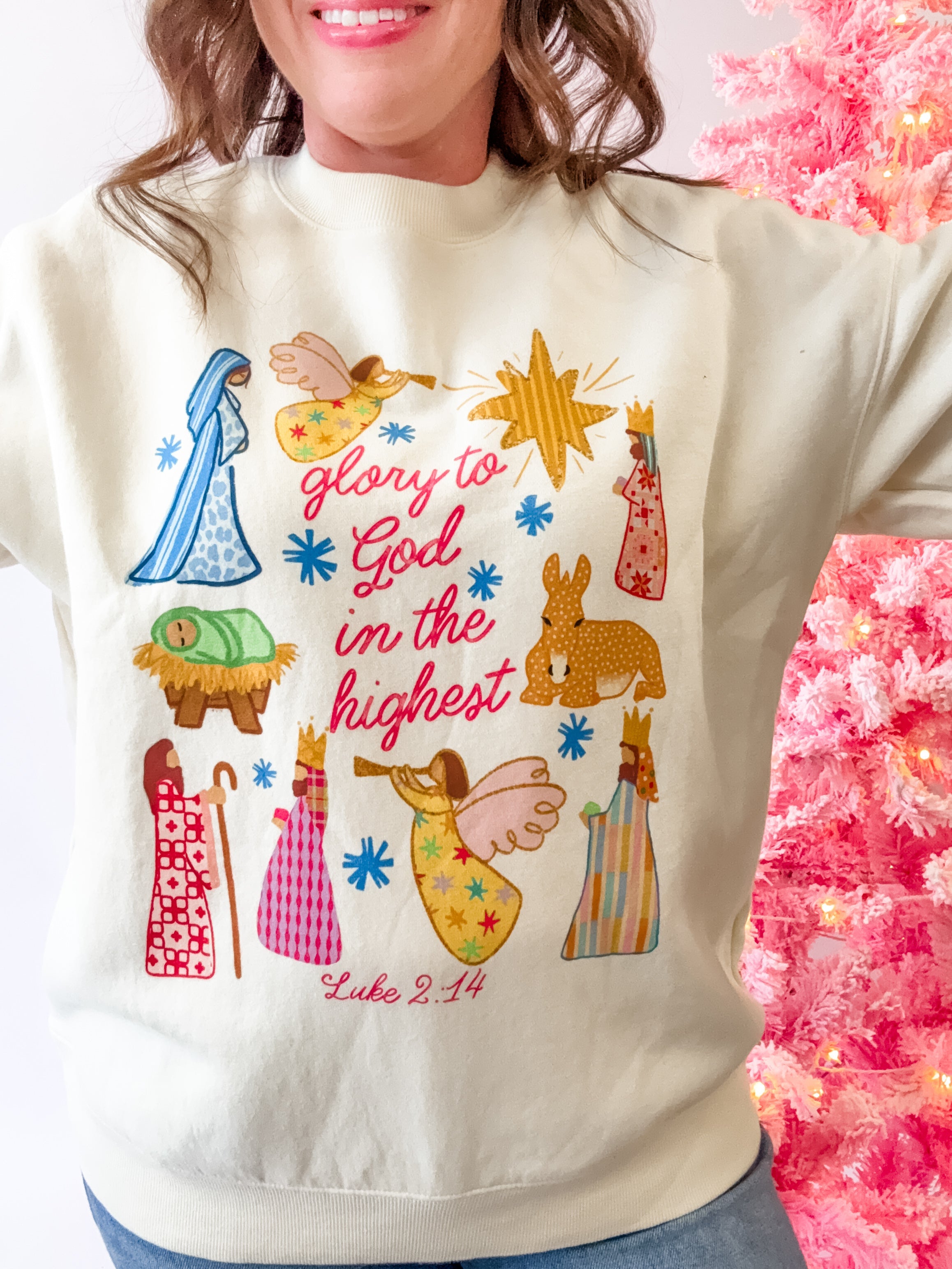 Glory to God in the Highest Sweatshirt - Just a Small Town Girl
