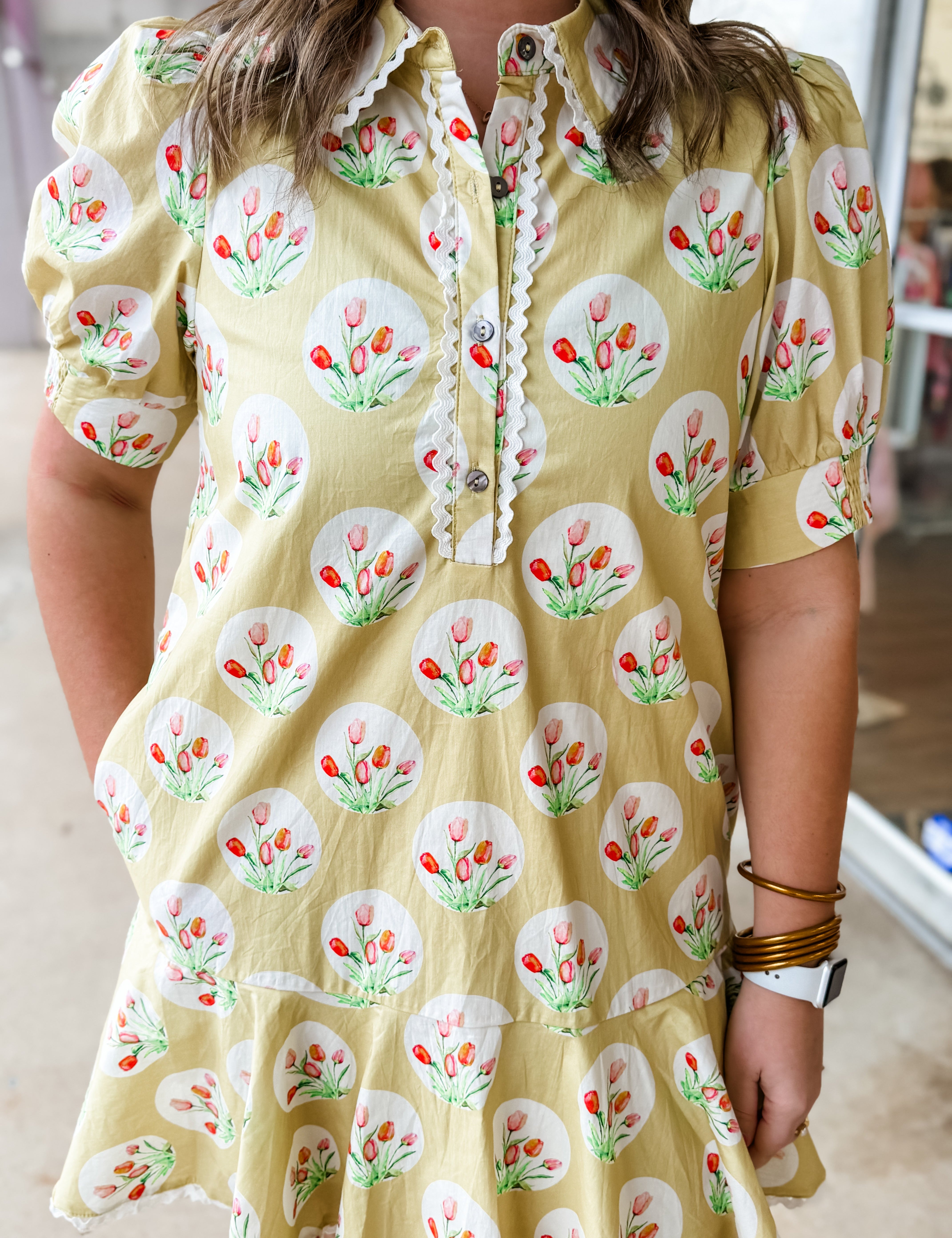 Golden Meadow Ruffle Dress - Just a Small Town Girl