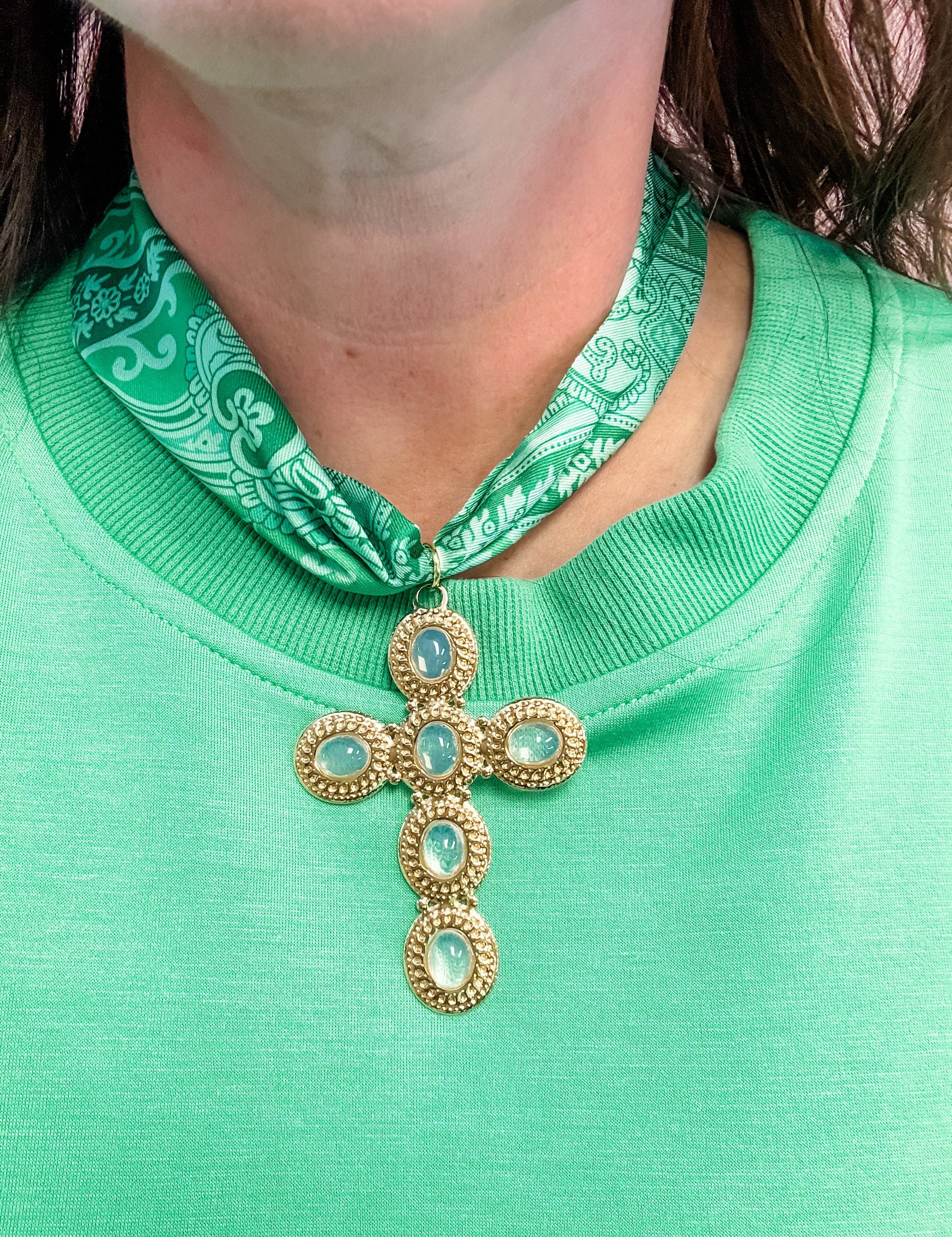 Graceful Cross Scarf Necklace - Just a Small Town Girl
