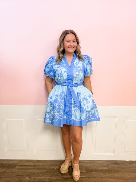 Harbor Bloom Belted Dress - Just a Small Town Girl