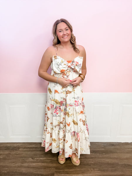 He Is Risen Floral Bow Maxi Dress - Just a Small Town Girl
