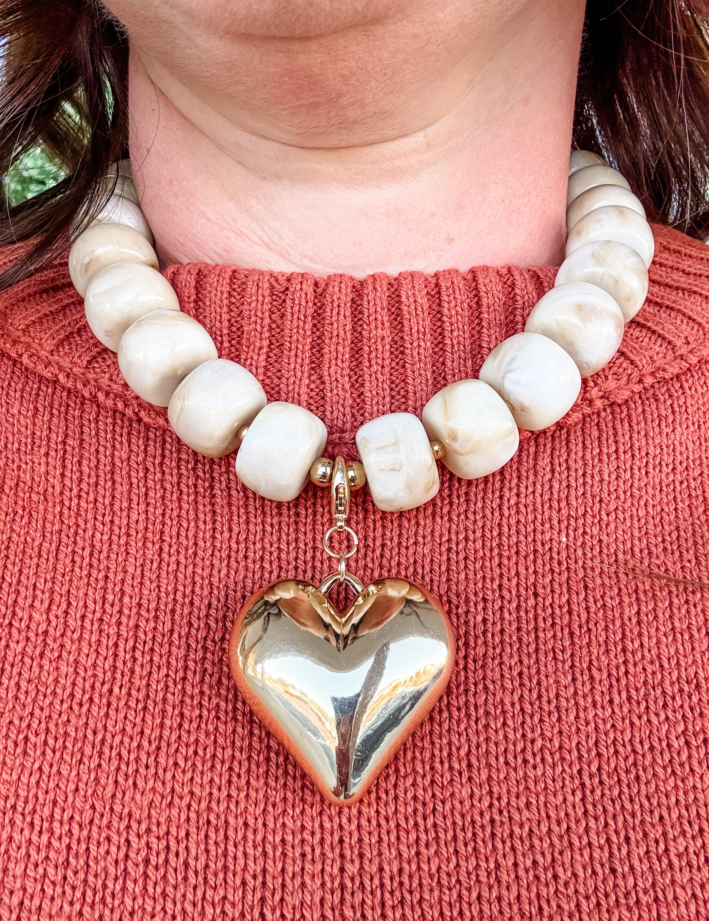 Heart Of Gold Statement Necklace - Just a Small Town Girl