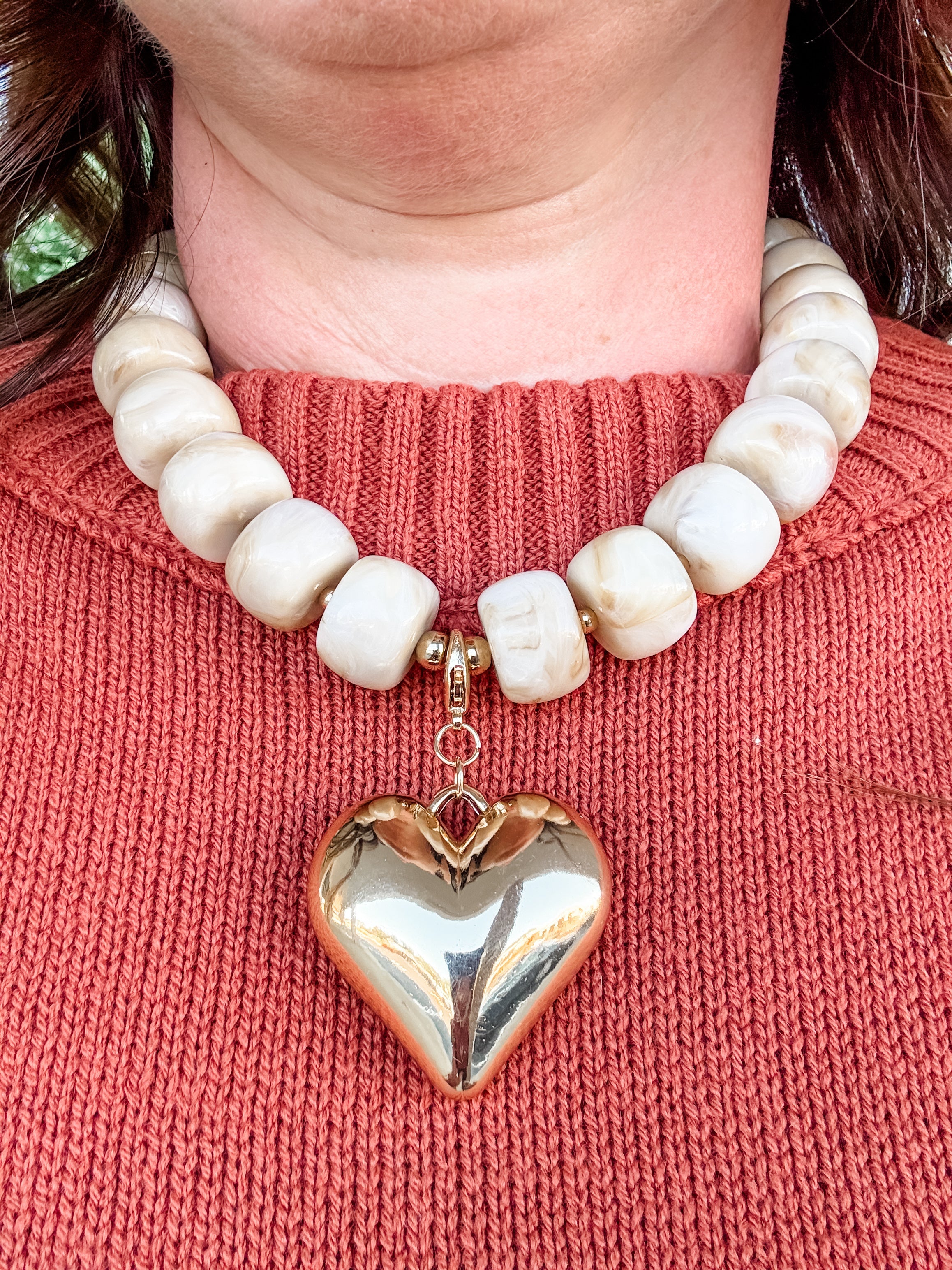 Heart Of Gold Statement Necklace - Just a Small Town Girl