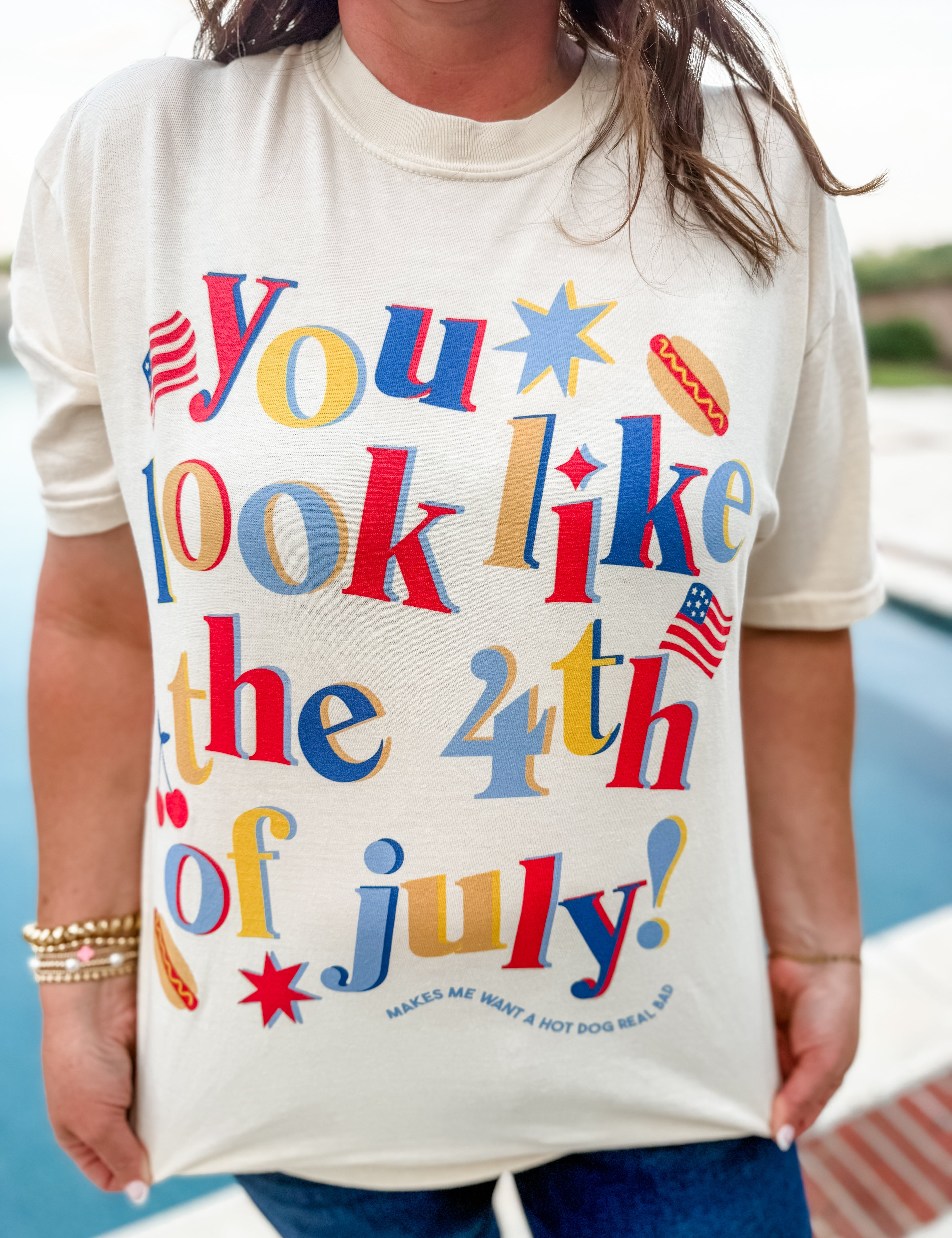 Hot Dog & Fireworks Graphic Tee - Just a Small Town Girl