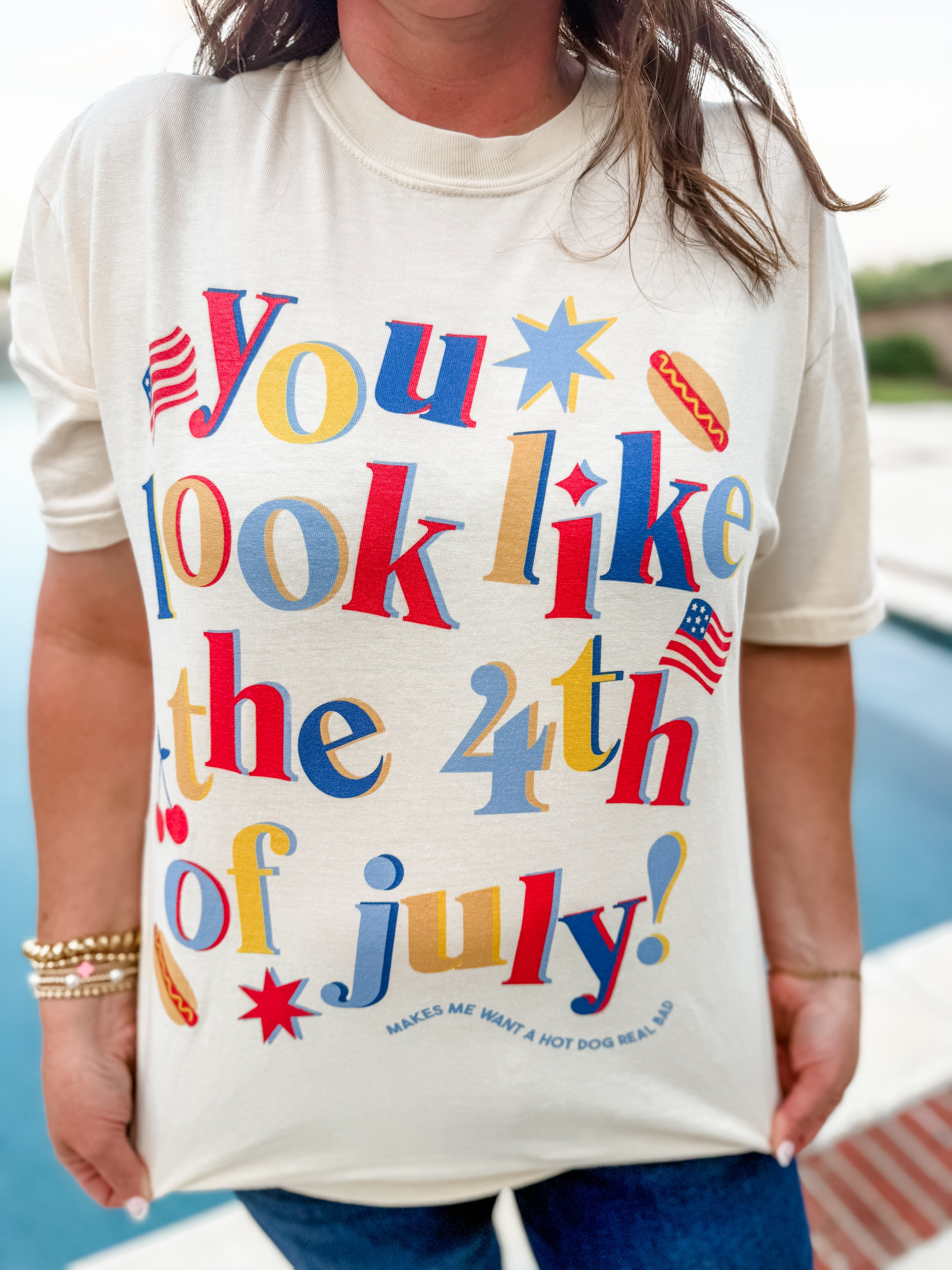 Hot Dog & Fireworks Graphic Tee - Just a Small Town Girl