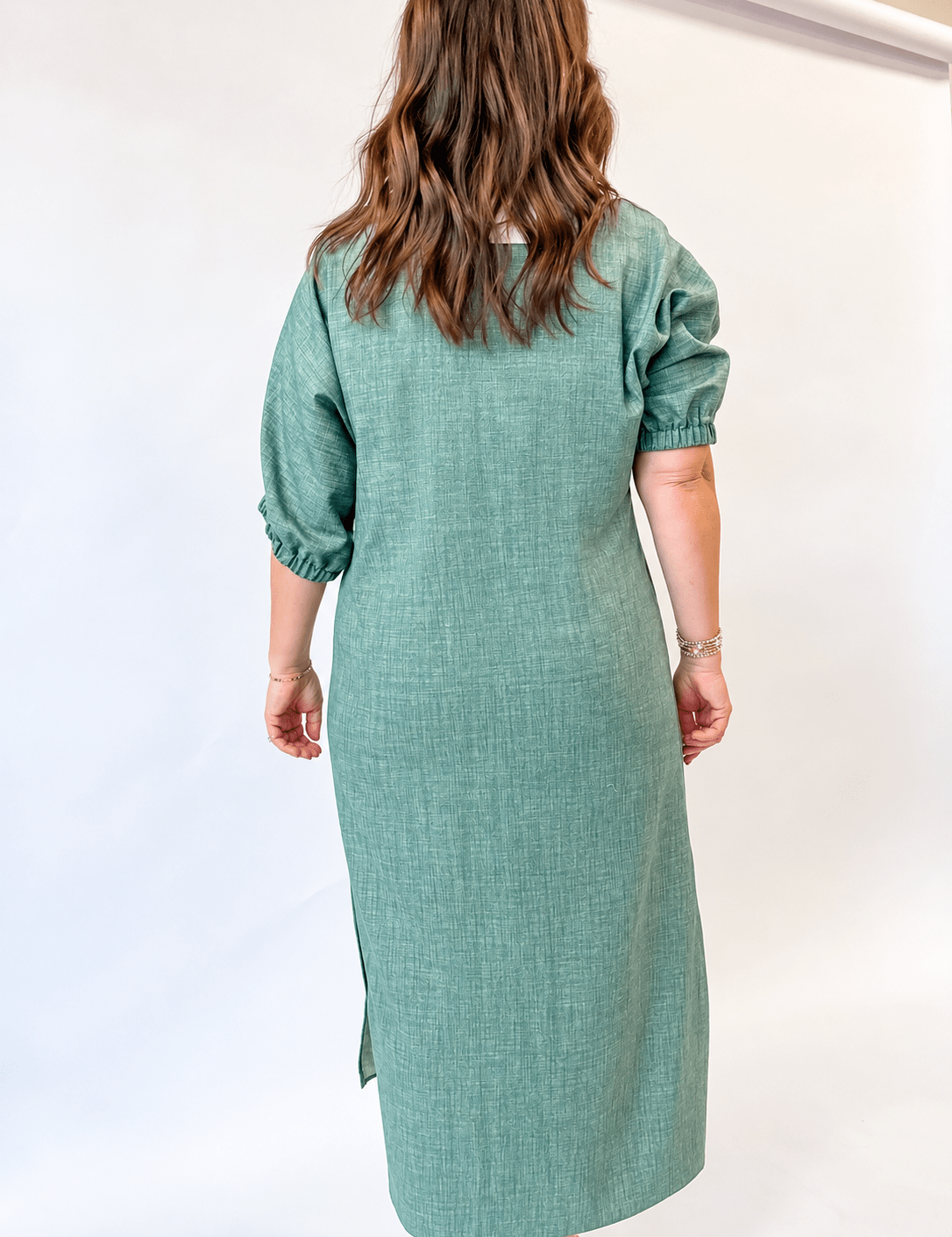 Hunter Green Collared Midi Dress - Just a Small Town Girl