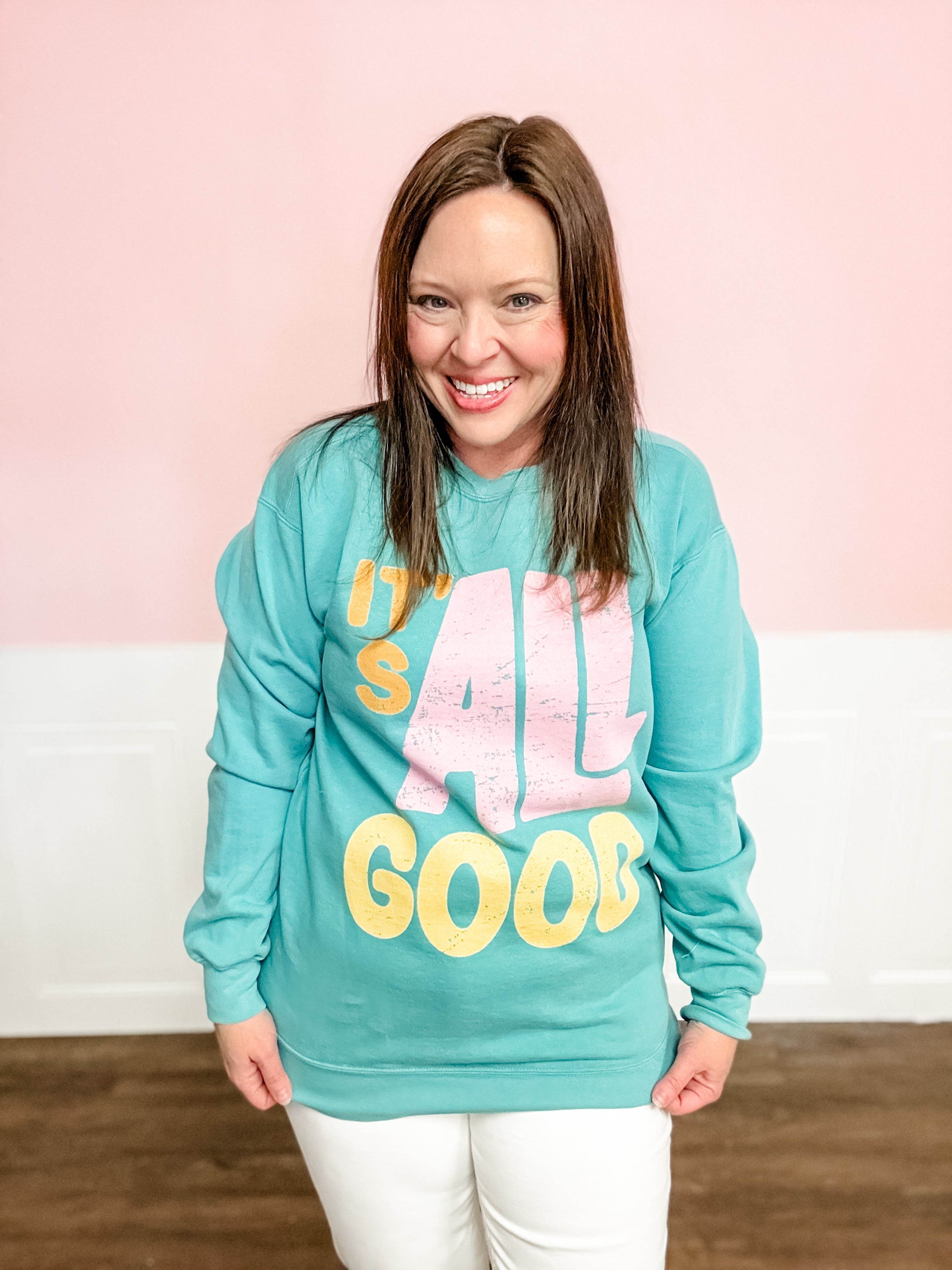 It’s All Good Comfort Colors Sweatshirt - Just a Small Town Girl