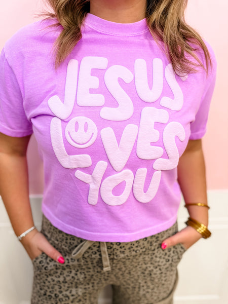Jesus Loves You Puff Tee - Just a Small Town Girl
